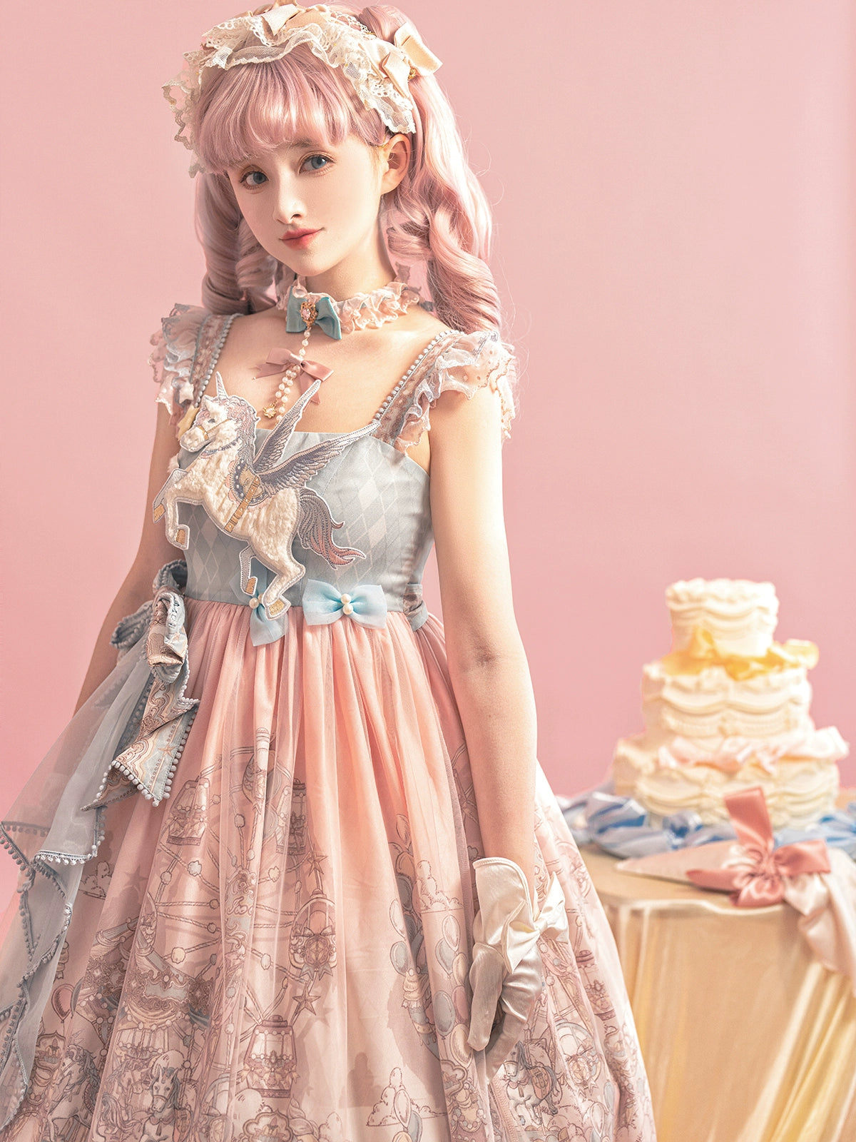 Designer Gift - CloudPlay - Sweet Lolita JSK Dress, Carousel Print