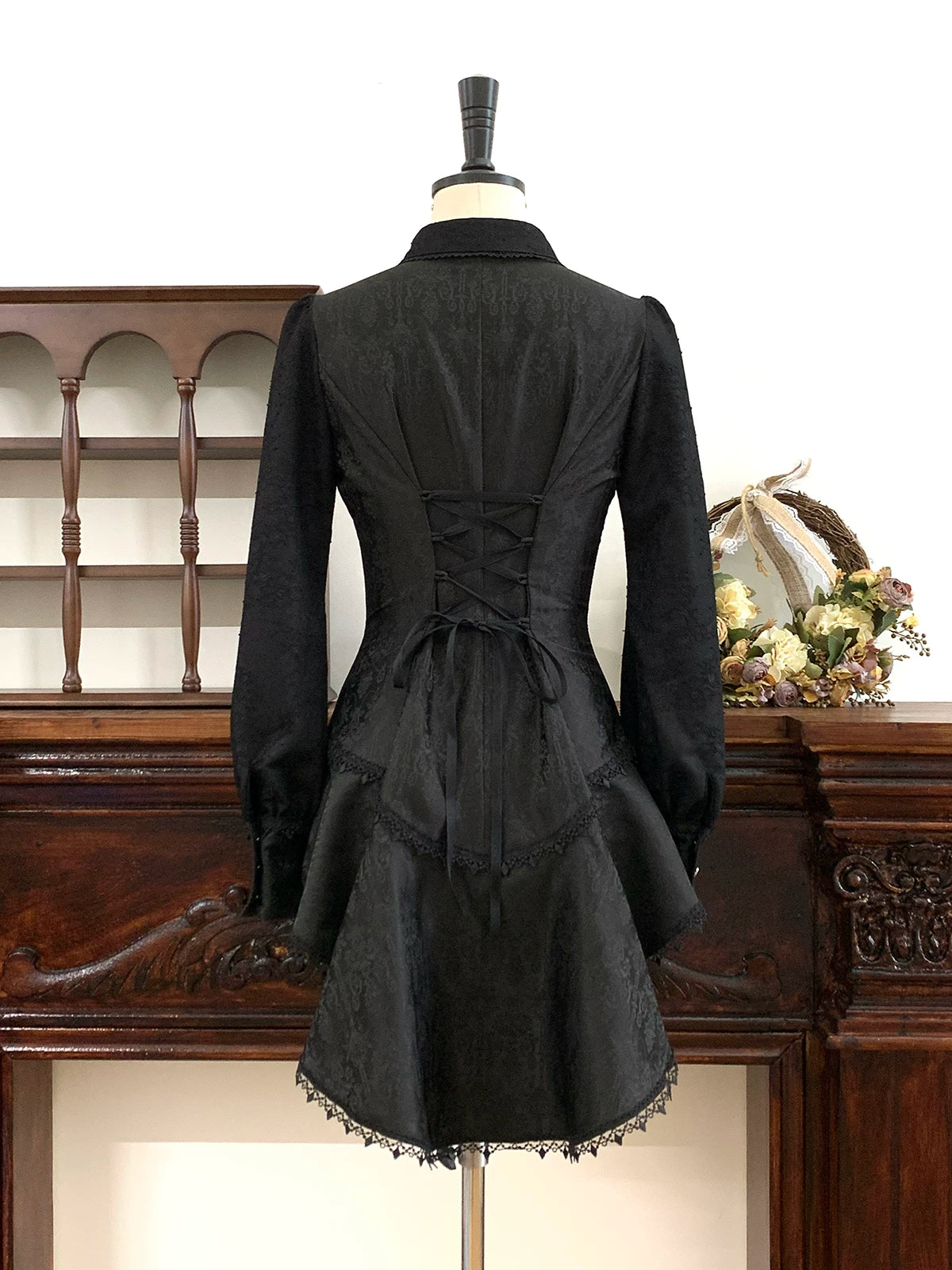 Chill Rice - Jacquard Long Sleeve Ouji Lolita Blouse, Tail Accent