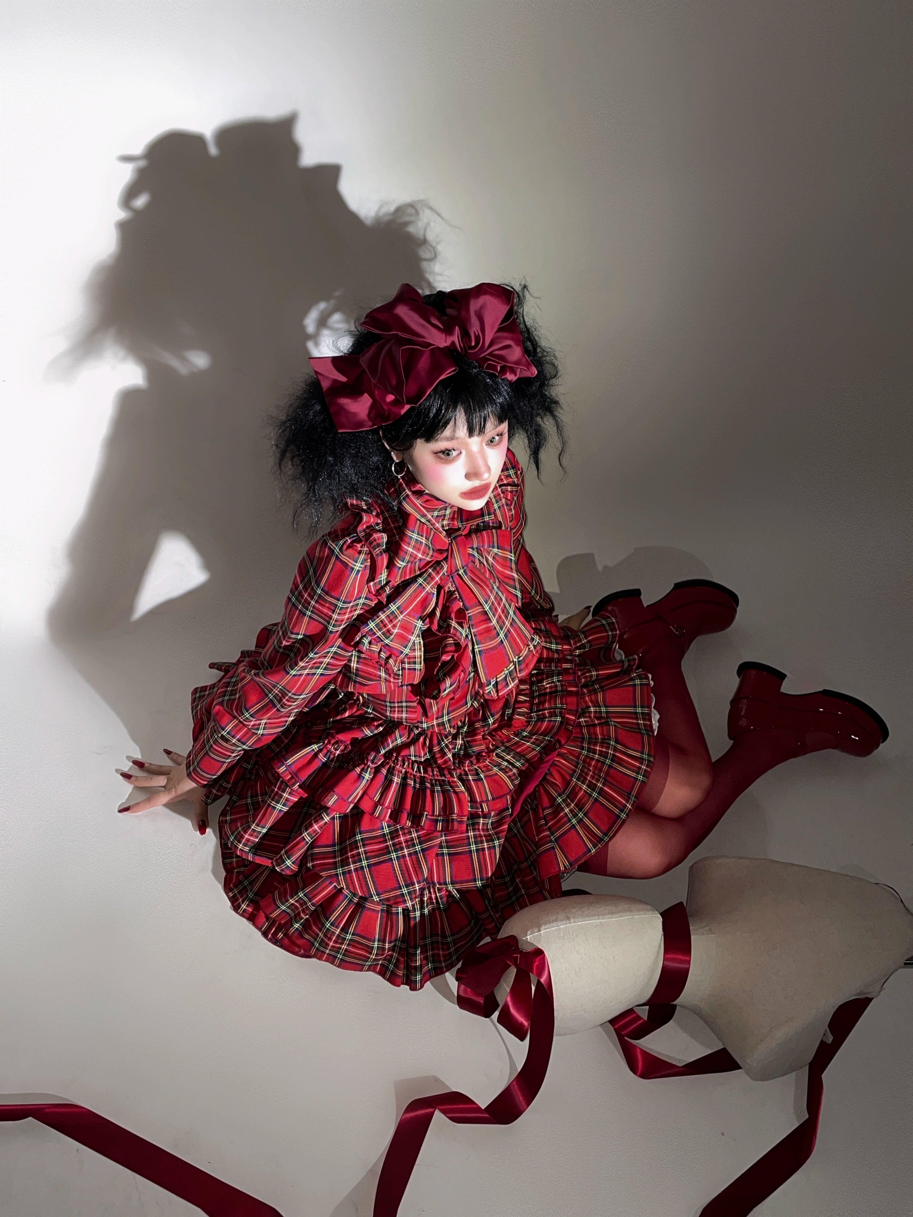 CATCOCOON - Humanoid Gift Box - Christmas Plaid Lolita Blouse & SK 44028:792580