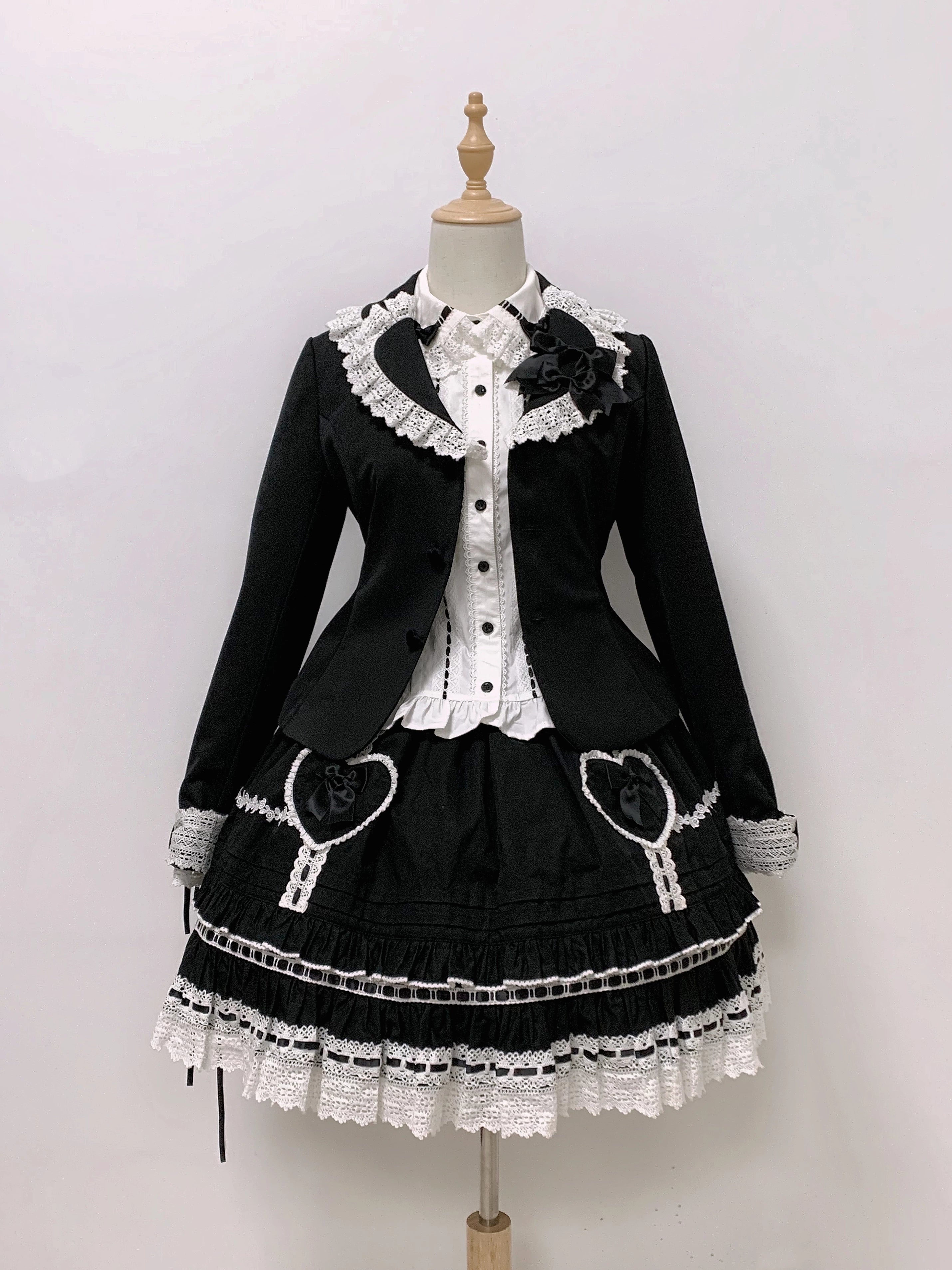 Bunny's Wish - Old School Lolita Coat, Flounce Hem Skirt