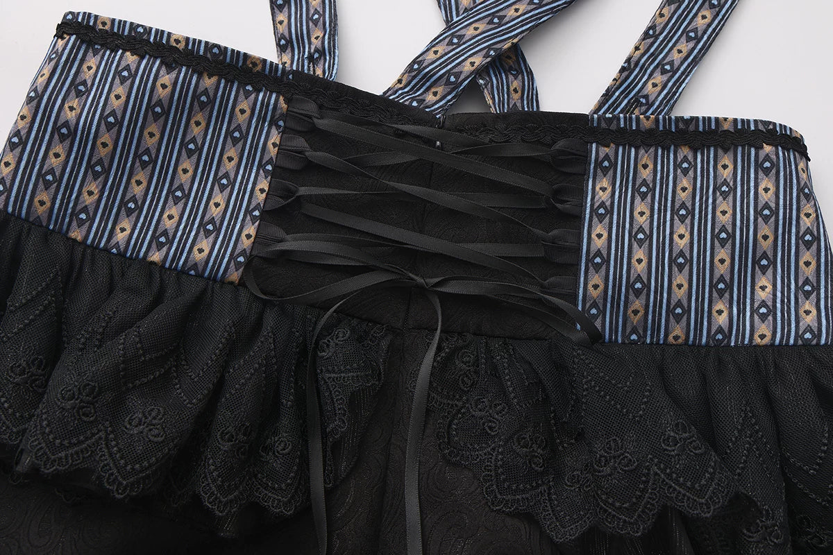 Immortal Bunny's Invitation - High-Waist Ouji Lolita Lantern Shorts, Detachable Straps