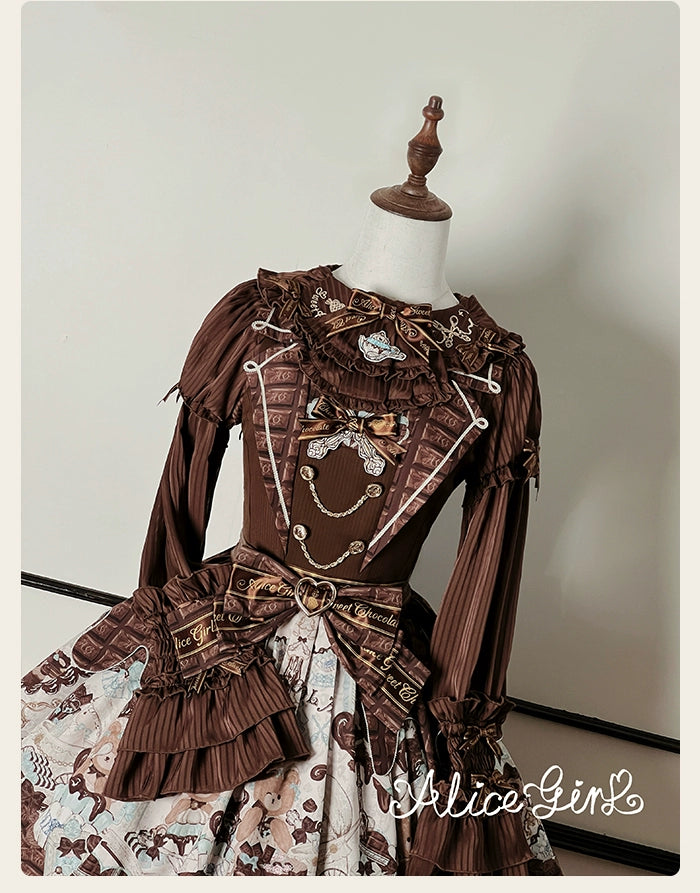 Alice Girl - Bear Chocolate Bar - Kawaii Lolita JSK & Salopette Dress 43851:787076