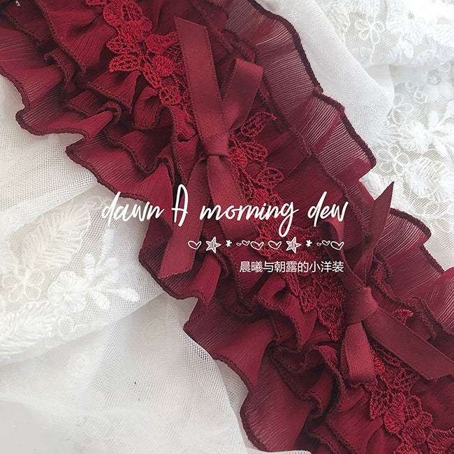 Dawn And Morning - Rozen Maiden Accessories Lolita BNT Choker Cuffs hairband rose red