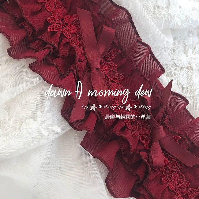Dawn And Morning~Rozen Maiden Accessories Lolita BNT Choker Cuffs hairband rose red 