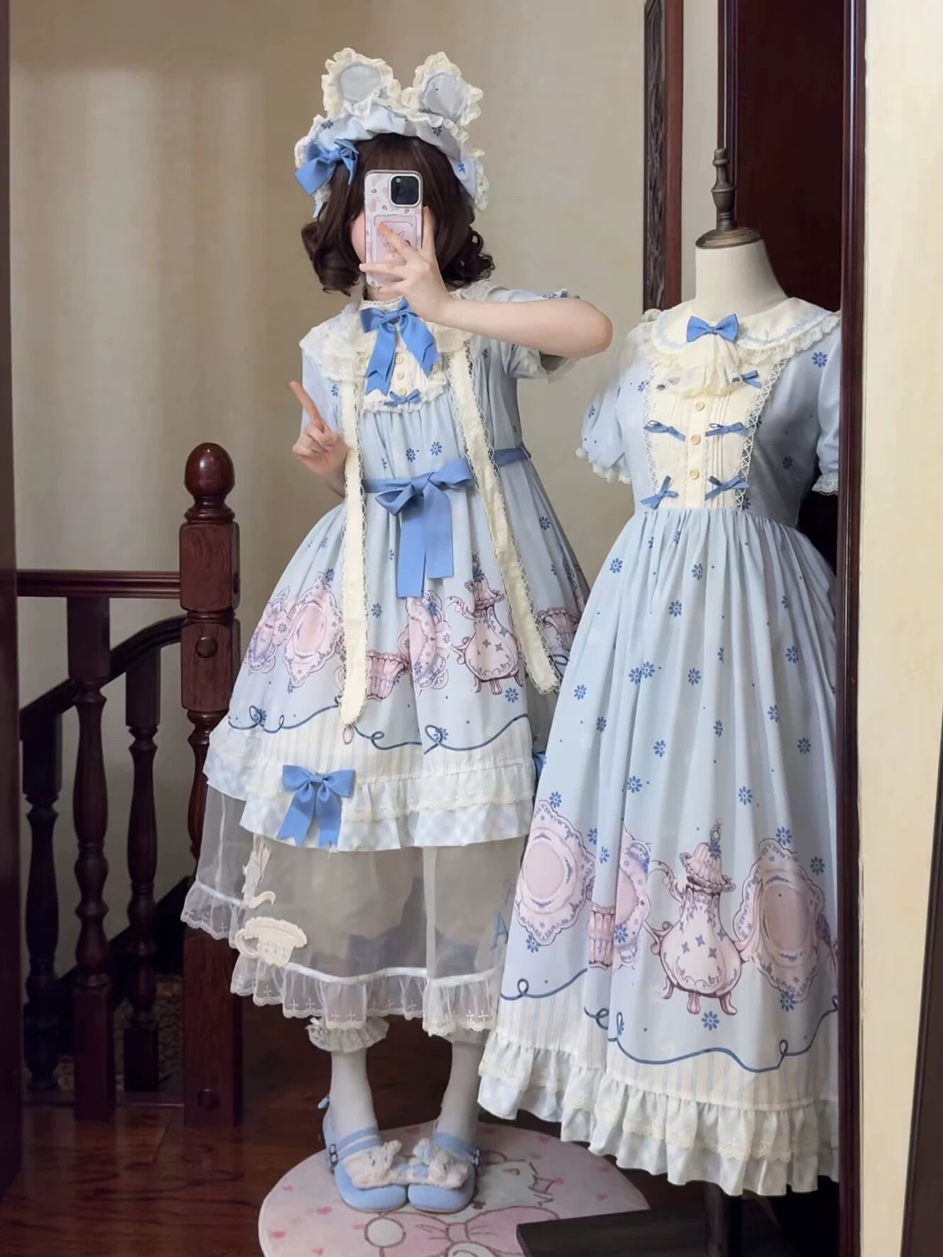 Uncle's Workshop - Veronica Spring Tea - Plate Printed Sweet Lolita Dress 43485:778304