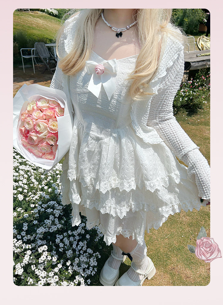 Yingtang - Rose of France - Sweet Lolita Plus Size Halter Puffy Dress Set