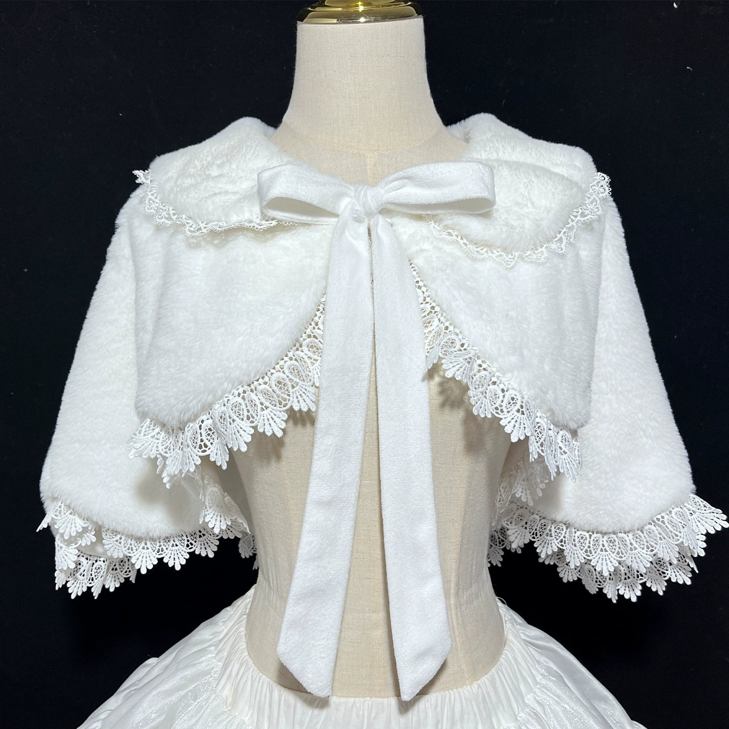 ZhiJinYuan - Snow Castle - Winter Sweet Lolita JSK Cape Dress, Blue Castle Print (L M S) 44107:796449