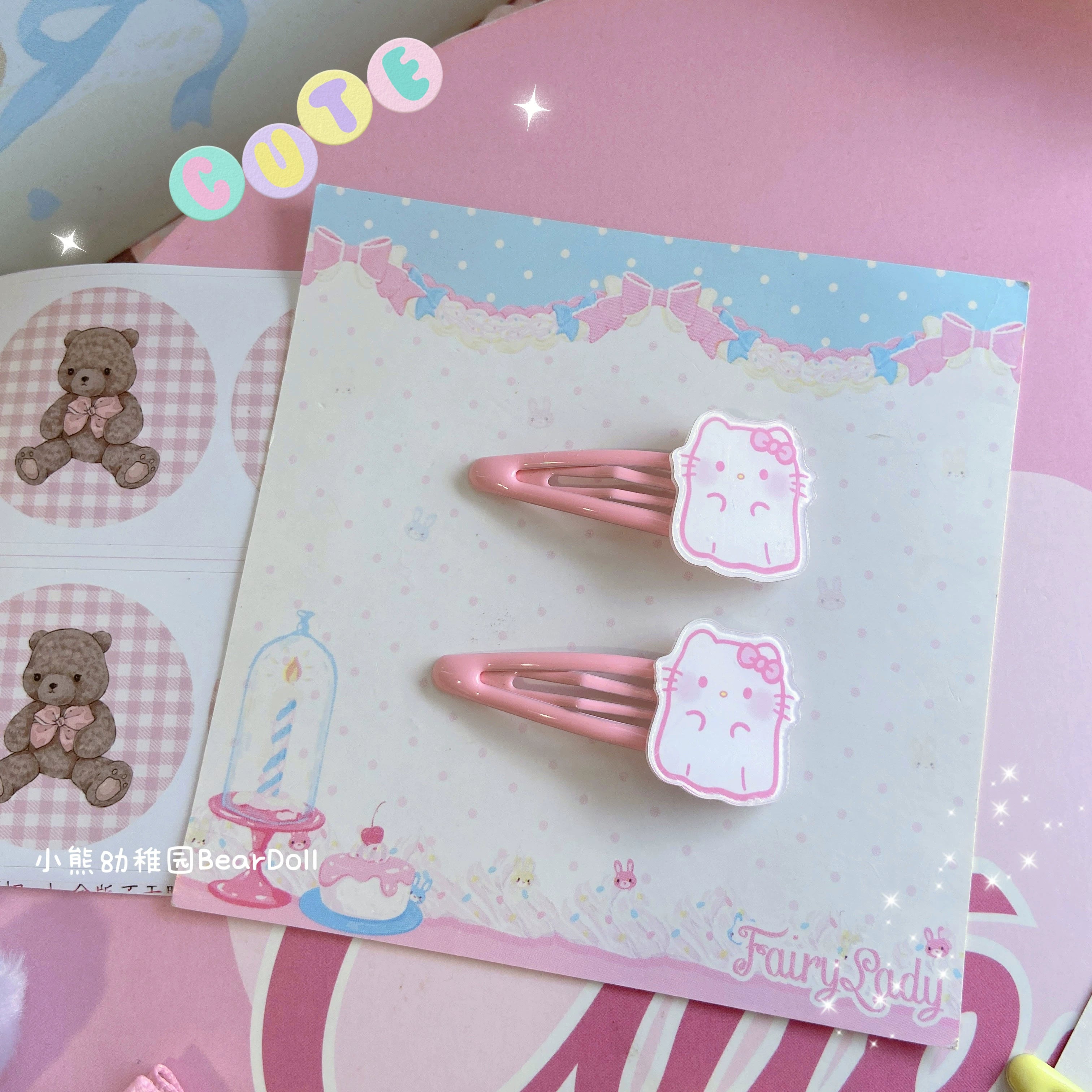 Bear Doll - Kawaii Lolita Hair Pin Adult Children Hello Kitty Hair Clip Ghost Kitty
