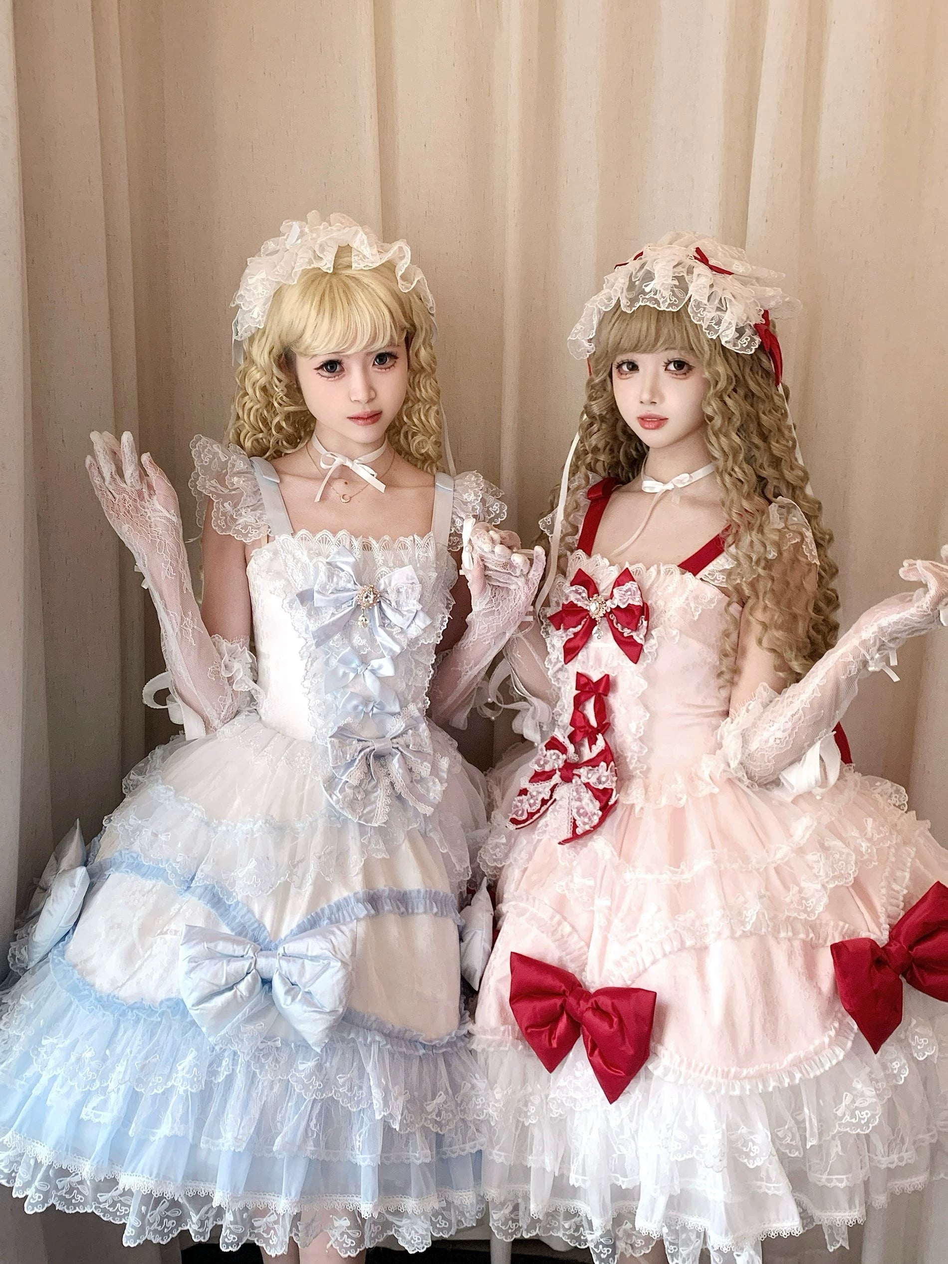 Floral Dream Isle - Sweet Lolita Doll-like JSK Dress, Bows & Lace 44705:821060