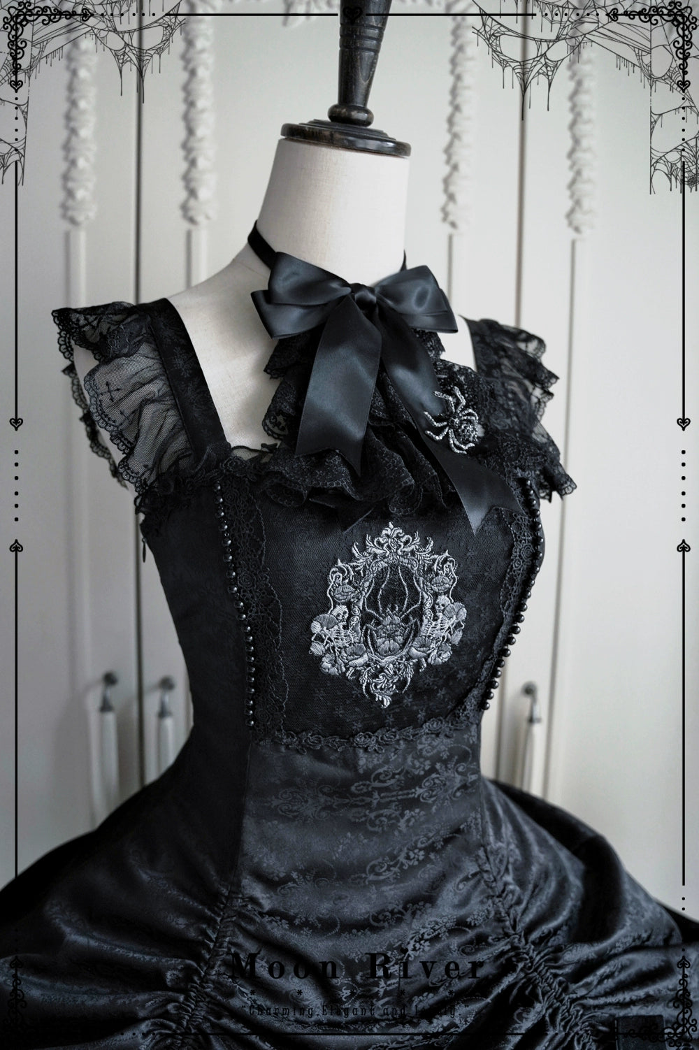 Moon River - Moonlit Spider - Gothic Lolita SK & JSK Dress Outfit Set 44232:799632