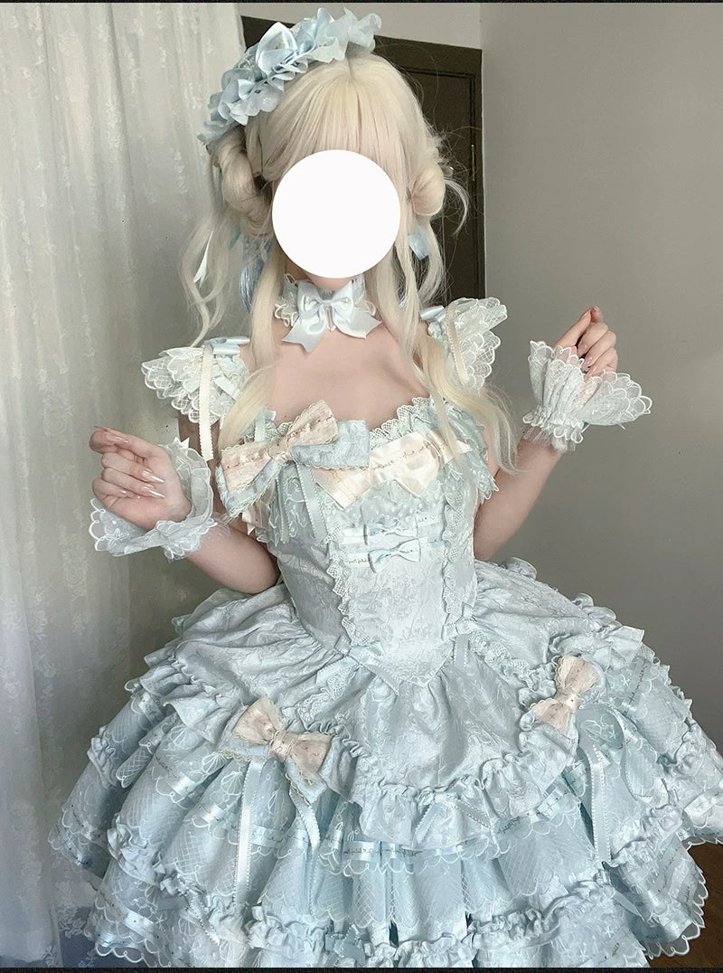 Luminous Whisper - Sweet Lolita Princess Jumper Dress, Layered Hem