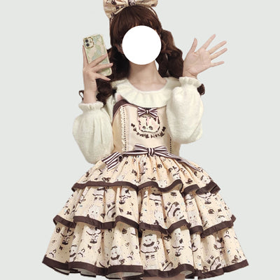 MIST~Kawai Lolita War Turtleneck Knitwear S Milk white(Round Collar) 