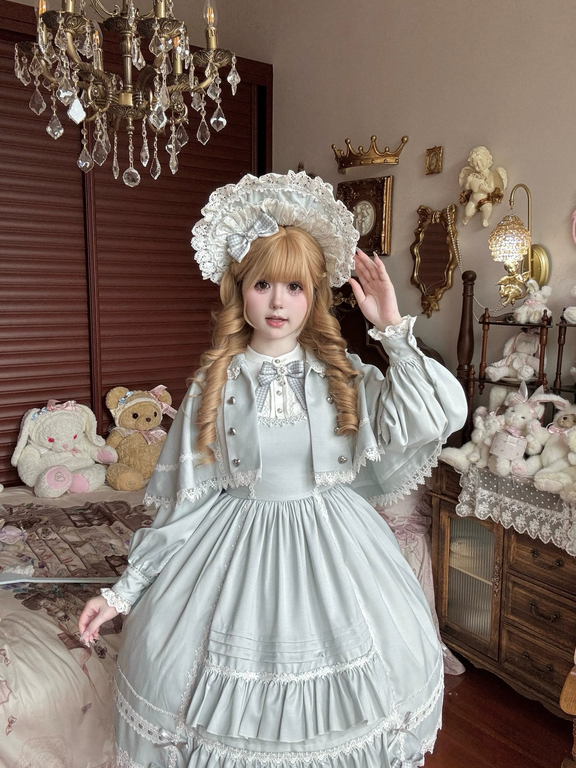 Ningyo Night - Old School Lolita OP Dress, Peter Pan Collar Cape 44635:816648