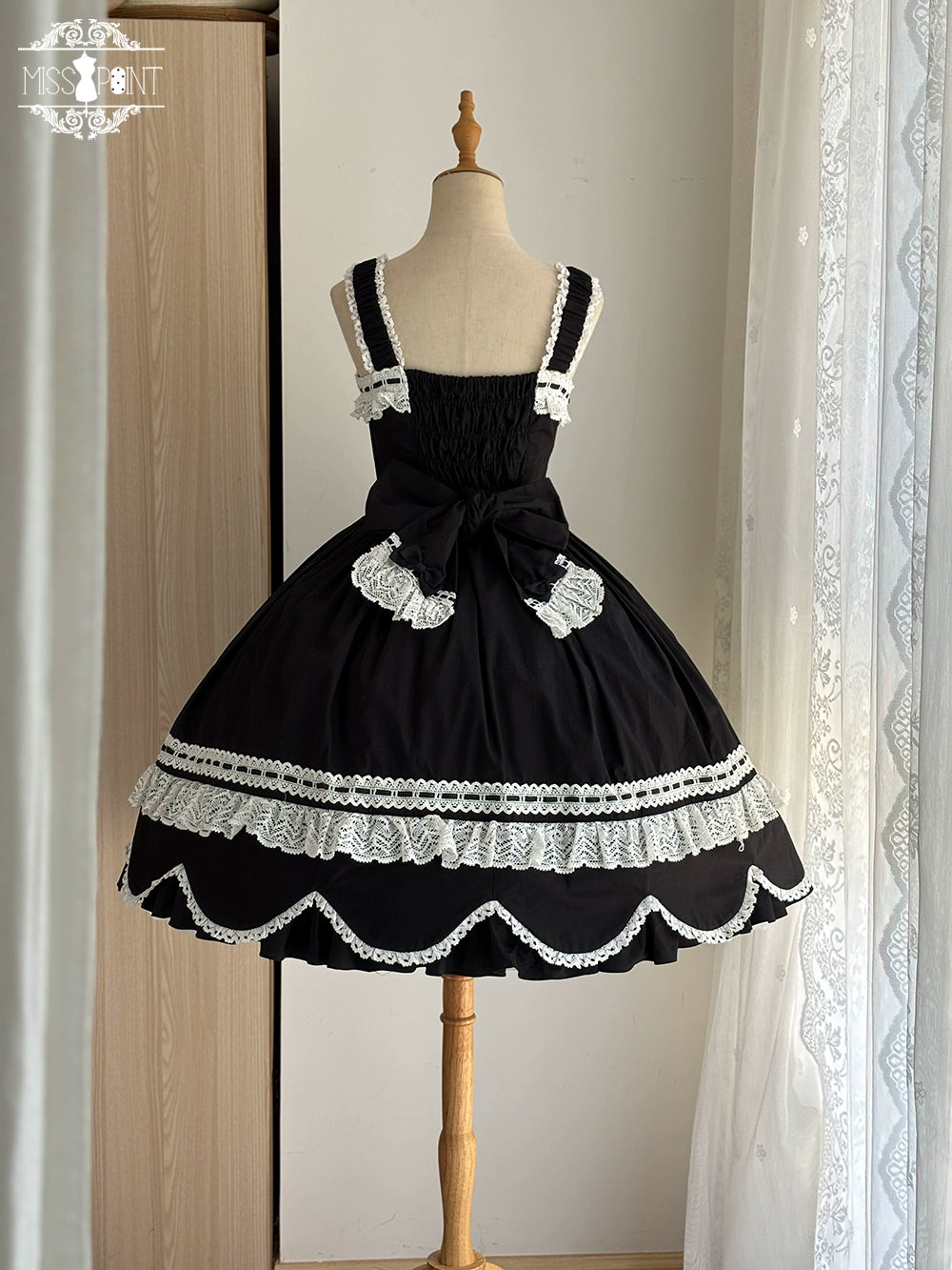 Vintage Petal Rabbit - Cotton Old School Lolita JSK Dress With Petal-Shaped Hem 43136:769649