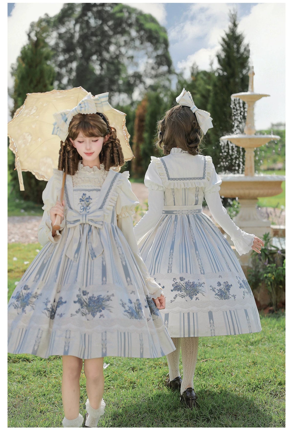 Iris - Classic Lolita JSK Dress Set, Iris Print and Embroidery 45997:871490