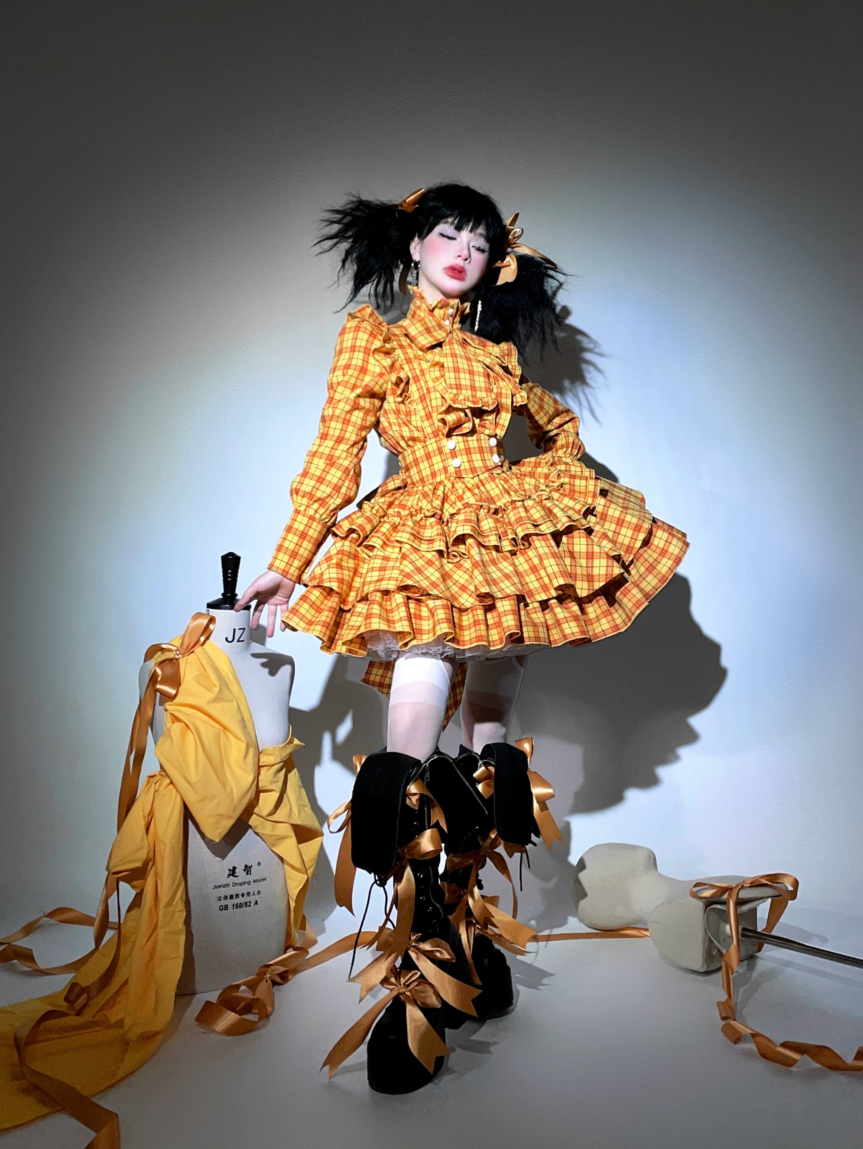 Humanoid Gift Box - Plaid Gothic Lolita Blouse & SK 44028:792591