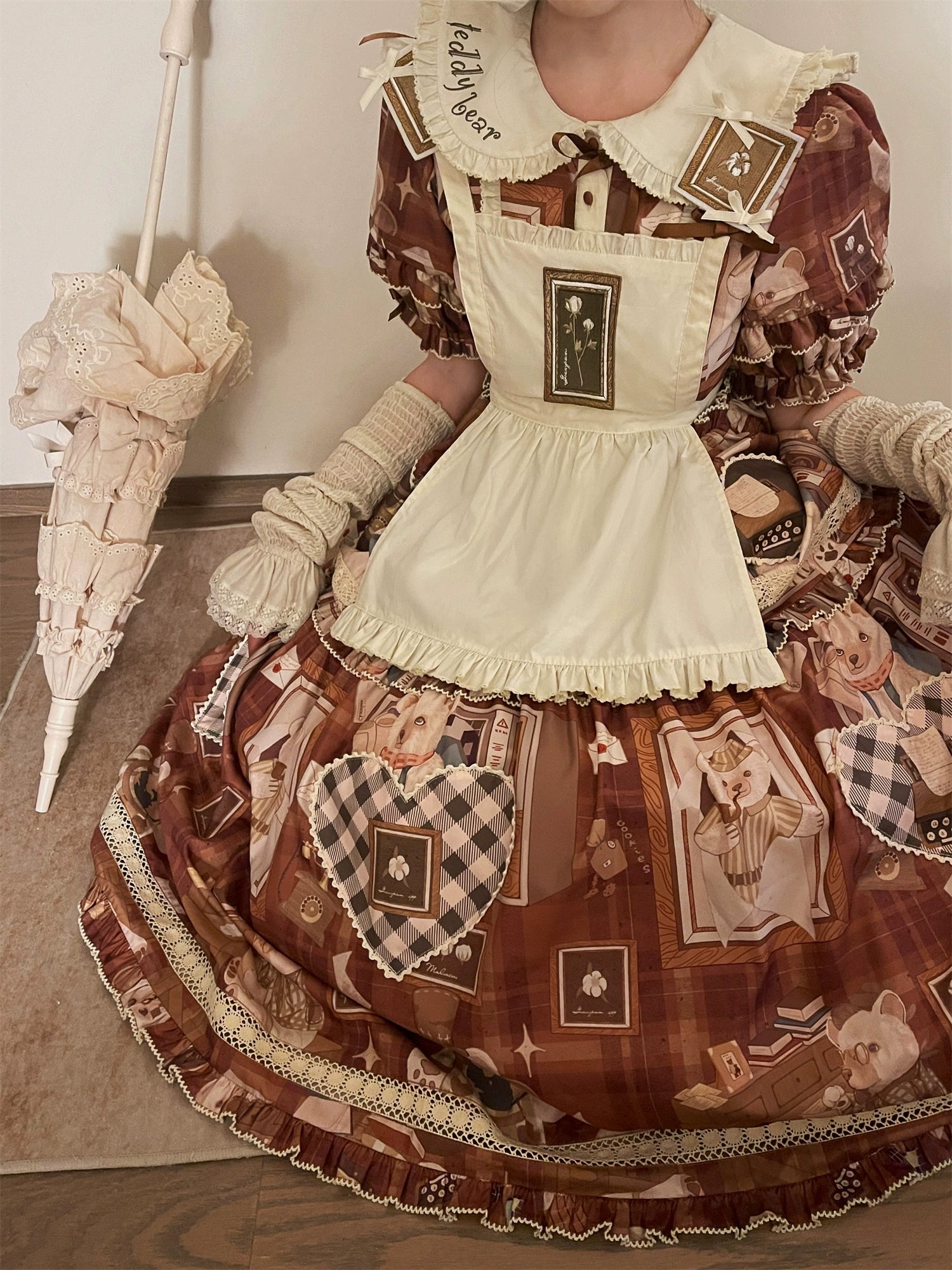 Babyblue~Gretel Bear~Vintage Lolita Dress Teddy Bear Prints Dress 33574:430530
