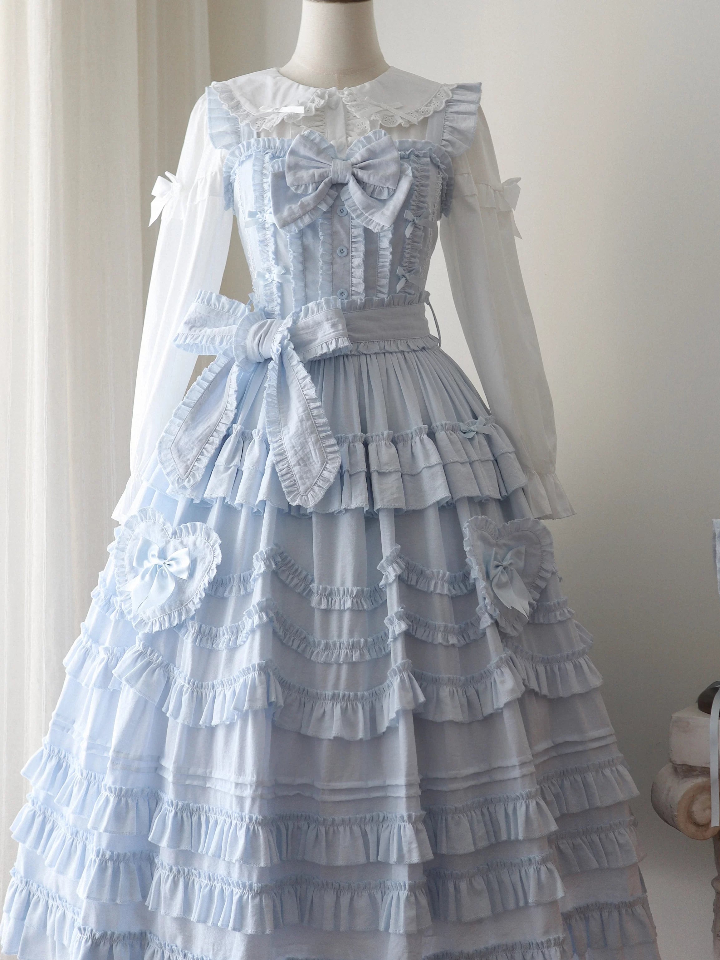 Loveheart - Solid Classic Lolita JSK Dress, Tiered Hem 44486:810054