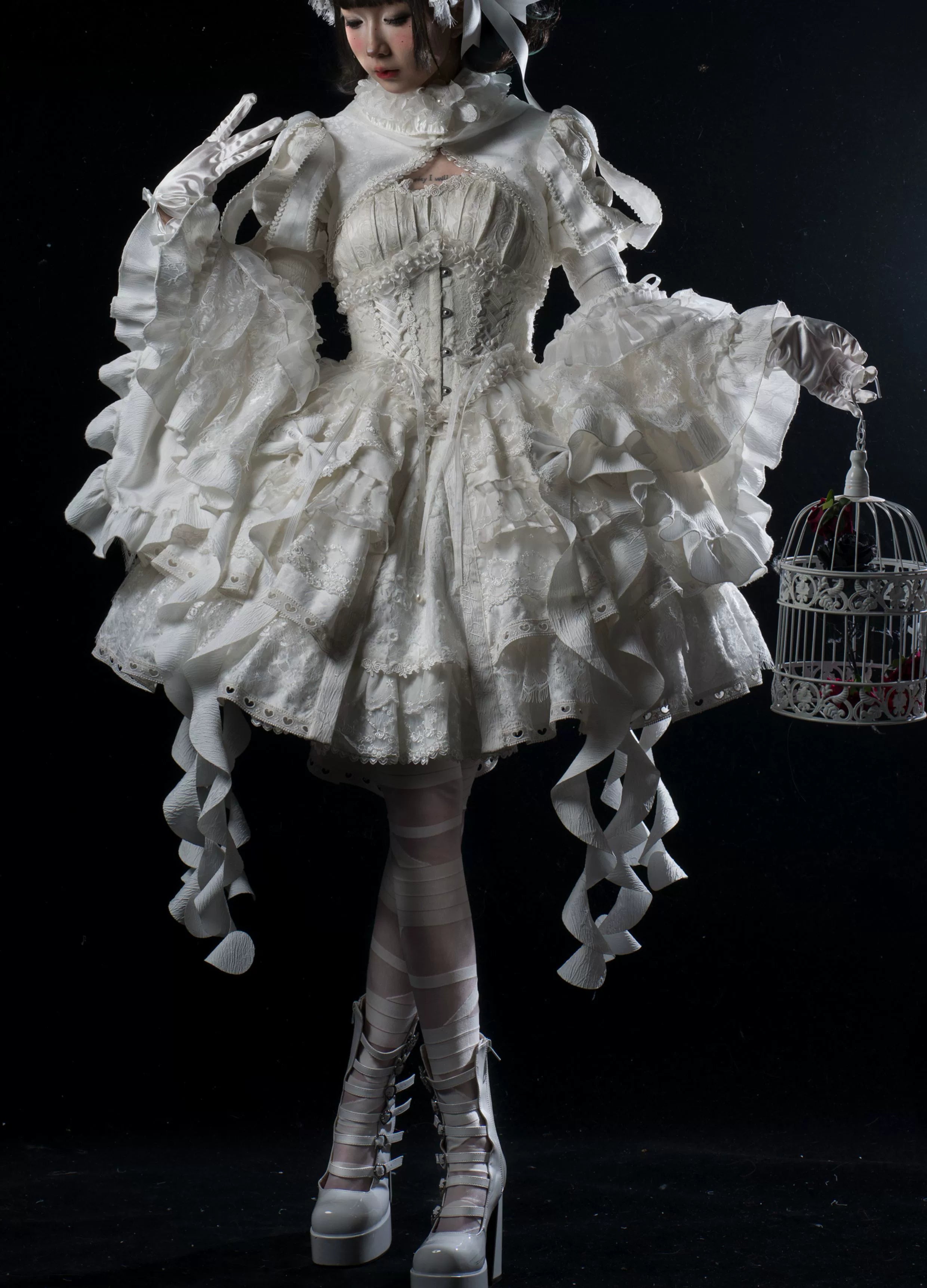 Smoothy - Caliburn - Gothic Lolita JSK Dress with Bolero with Detachable Sleeves