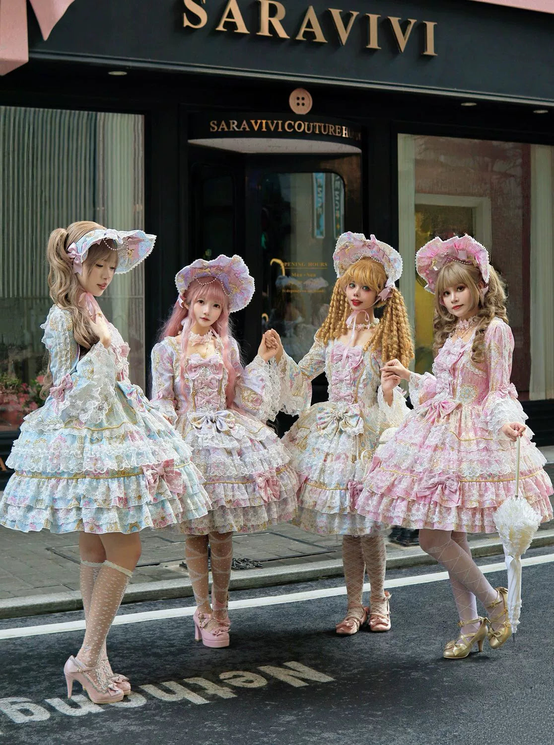 Hanguliang - Candlelight Sonata - Sweet Lolita Long Sleeve OP, Tiered Ruffles 43988:790915
