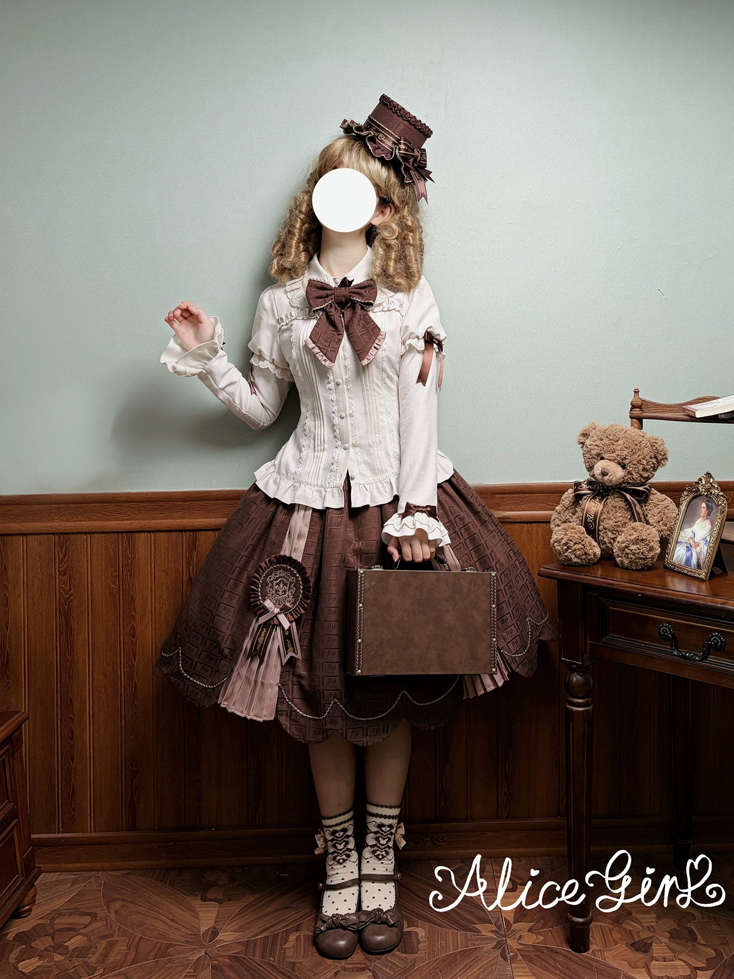Alice Girl - Bear Chocolate Slab - Classic Lolita Slim Fit JSK & SK Dress 44309:804381