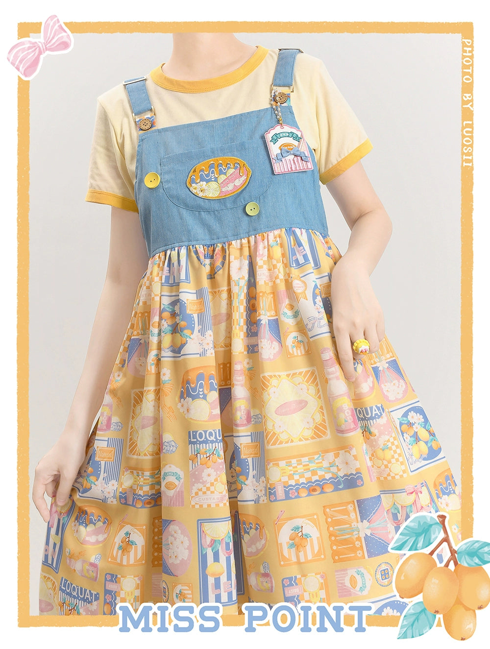 Miss Point~Daisy Lemon~Kawaii Lolita Lemon Print JSK Customized 21508:310798