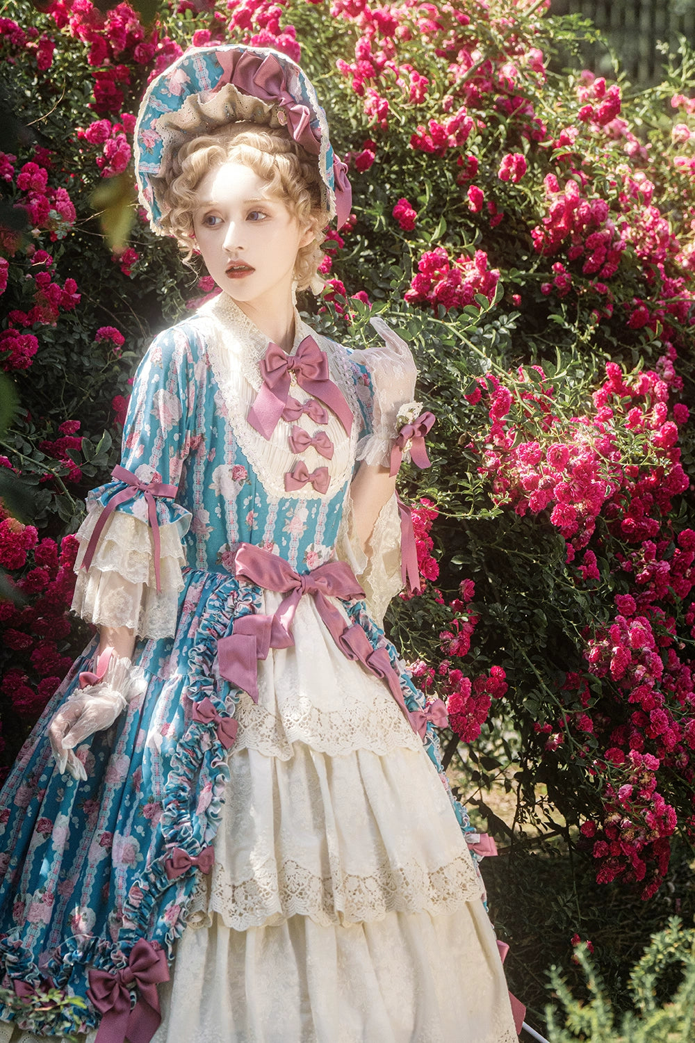 Miss Point~Lilyka Garden~Classic Lolita OP Dress Set Elegant Floral Wall Princess Sleeve 38832:606266