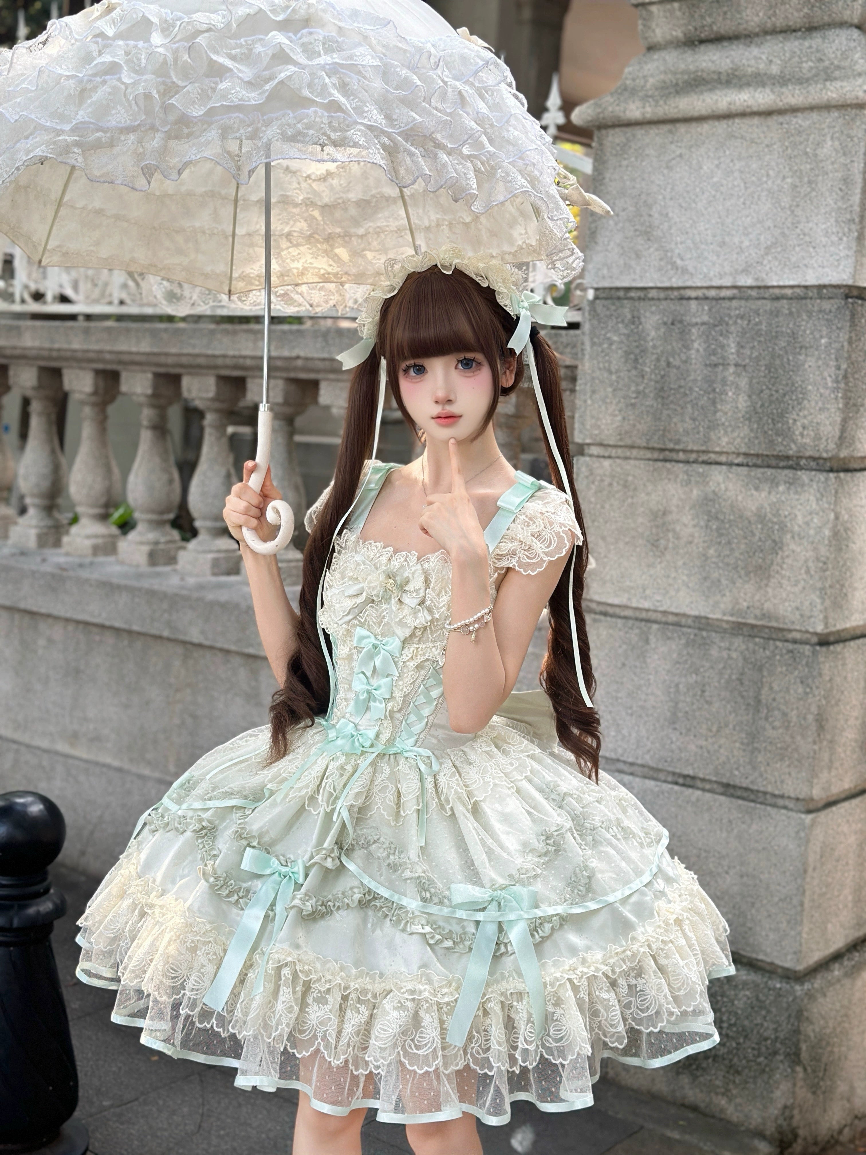 Sugar Girl - Dream Whisper Butterfly - Ballet Style Sweet Lolita JSK, Adjustable Strap 43515:784211
