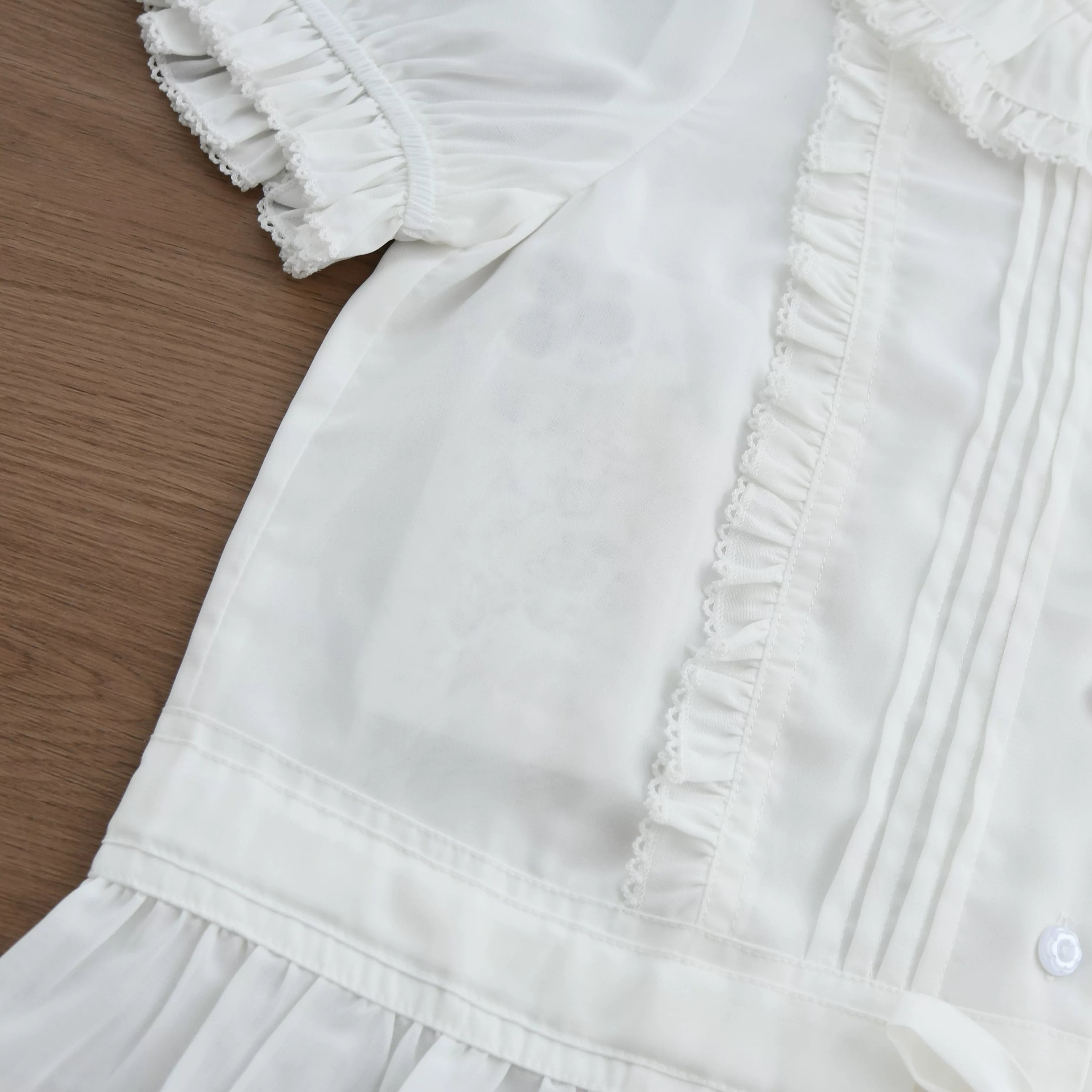 EverSpring - Short Sleeve Sweet Lolita Shirt, Peter Pan Collar 44735:820630