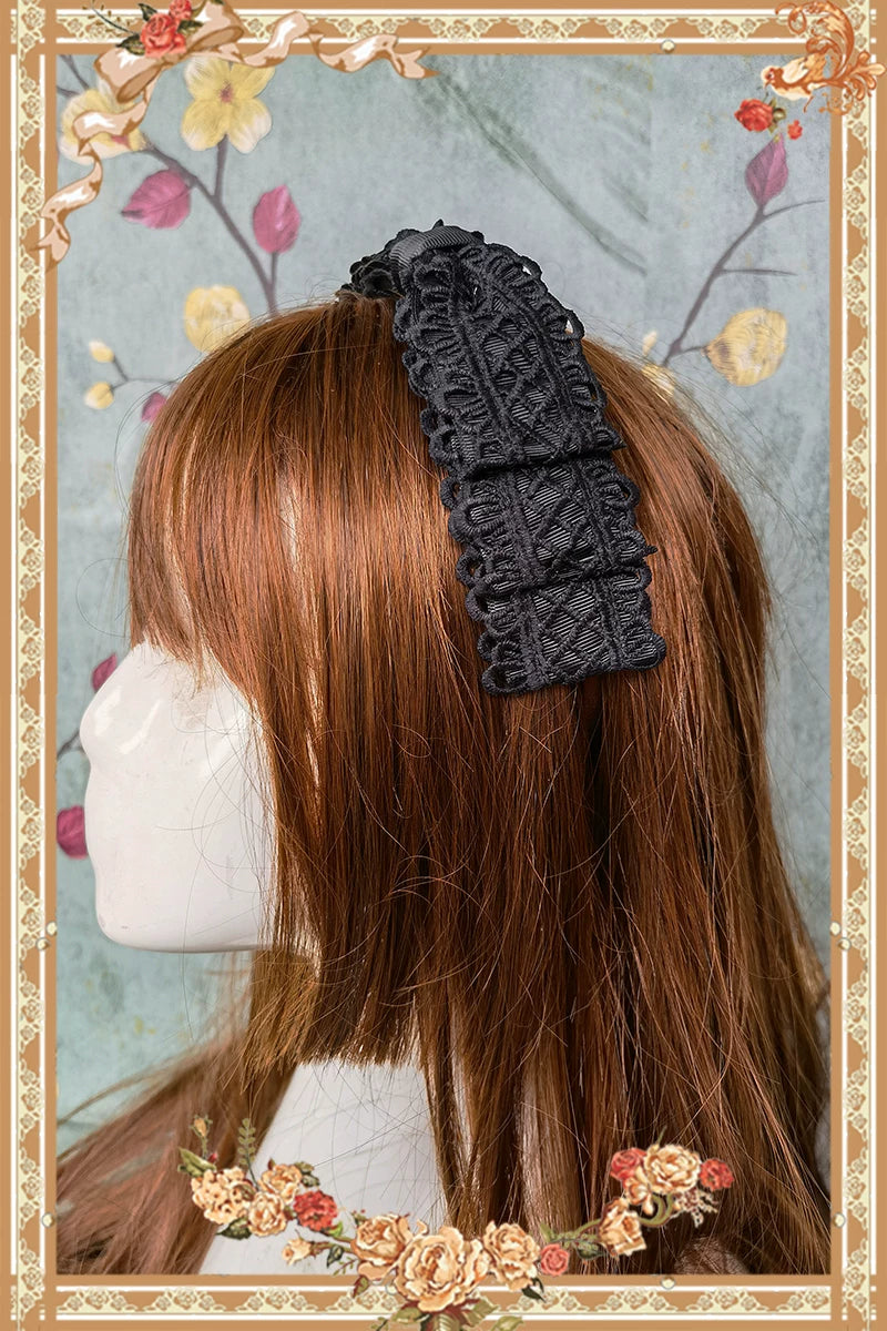 Mirror Doll - Old School Lolita Tiered Hem JSK with Polka Dot Lace 45540:853714