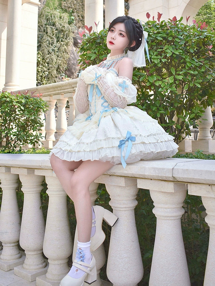 Alice Girl~Cross Maiden~Gothic Lolita Dress Ballet Halterneck Lolita JSK Dress 104:371746