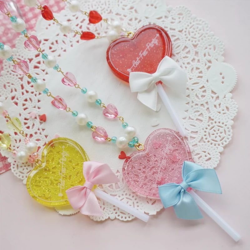 Cat Tea Party~Sweet Lolita Necklace Heart-Shaped Lollipop Necklace 36948:548806