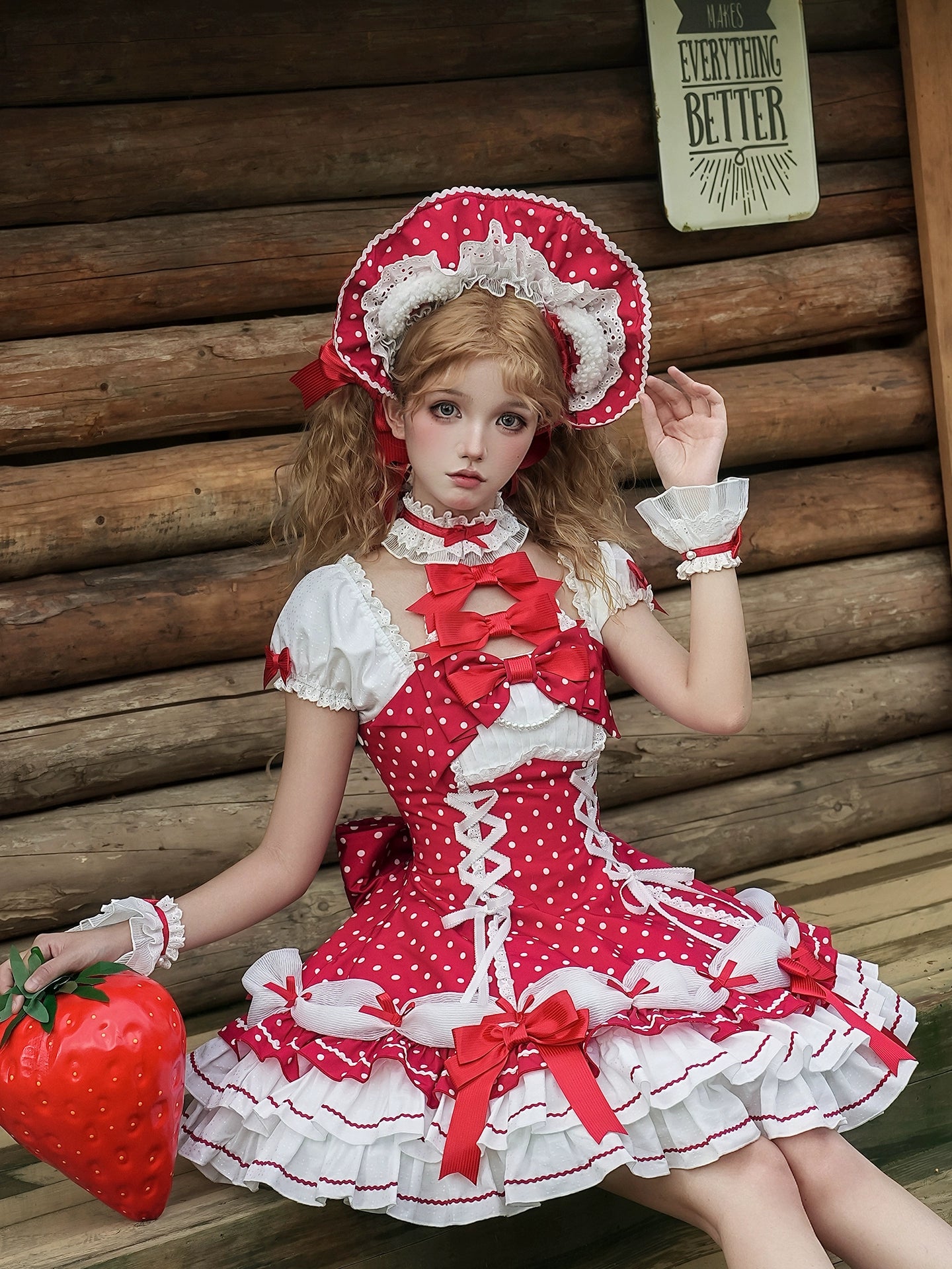 Alice Girl - Old School Polka Dots - Halter Neck Sweet Lolita OP Dress