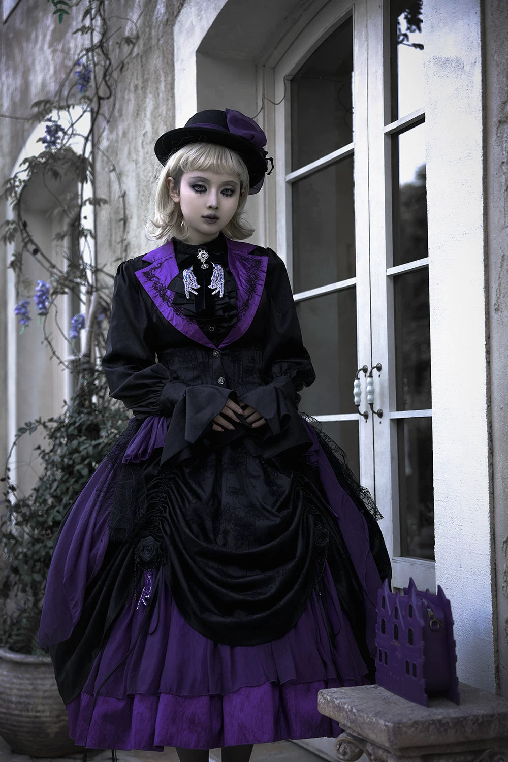 Moonnight Return - Gothic Lolita Long Vest, Embroidered Collar 44582:813822