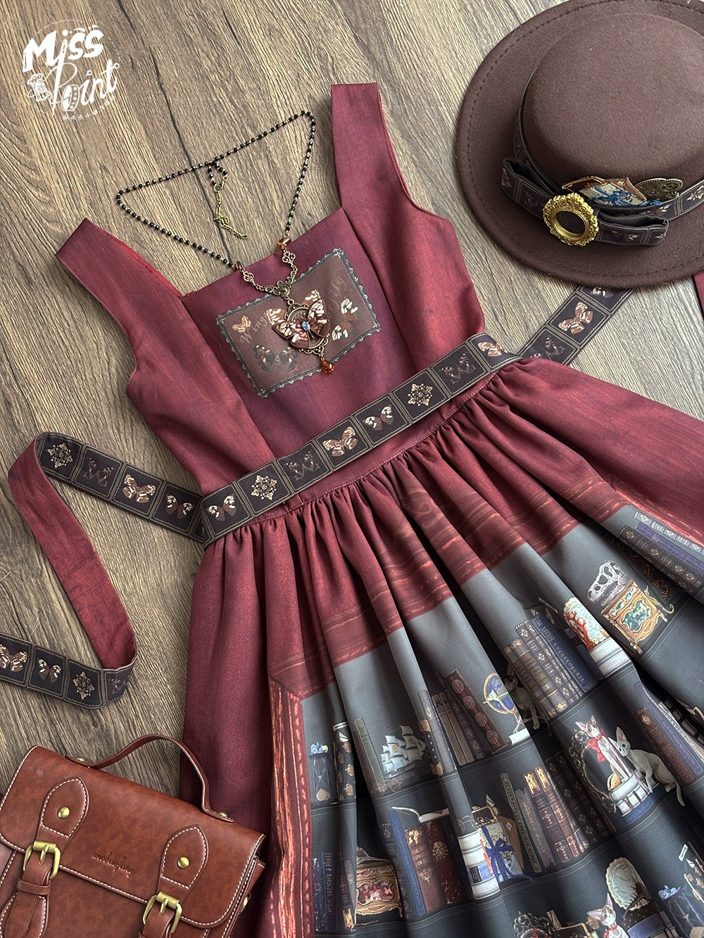 Miss Point - German Bookshelf - Classic Lolita Printed JSK Dress 44029:792964