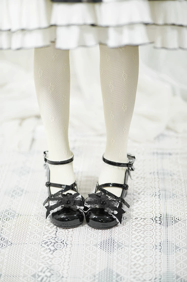 Spring Sakura - Wedding Sweet Lolita Heels Shoes, Floral Accent