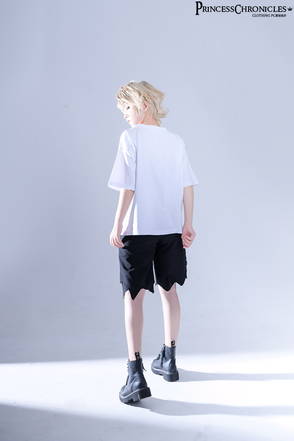 Princess Chronicles - Ouji Lolita Irregular Hem Black Shorts