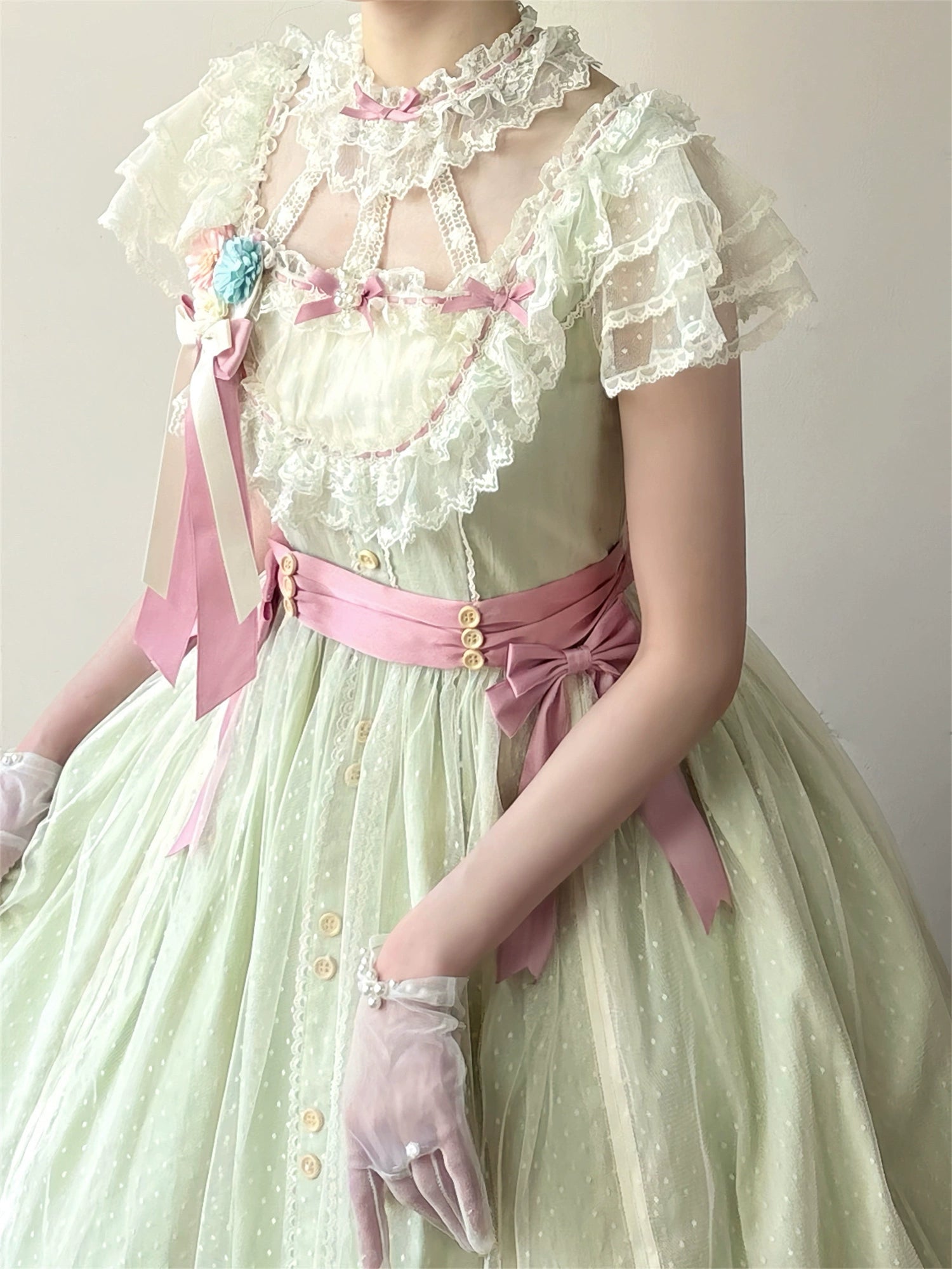 Uncle's Workshop - Fluttering Cherry Spring Strings - Cotton Sweet Lolita JSK Dress 42196:776690