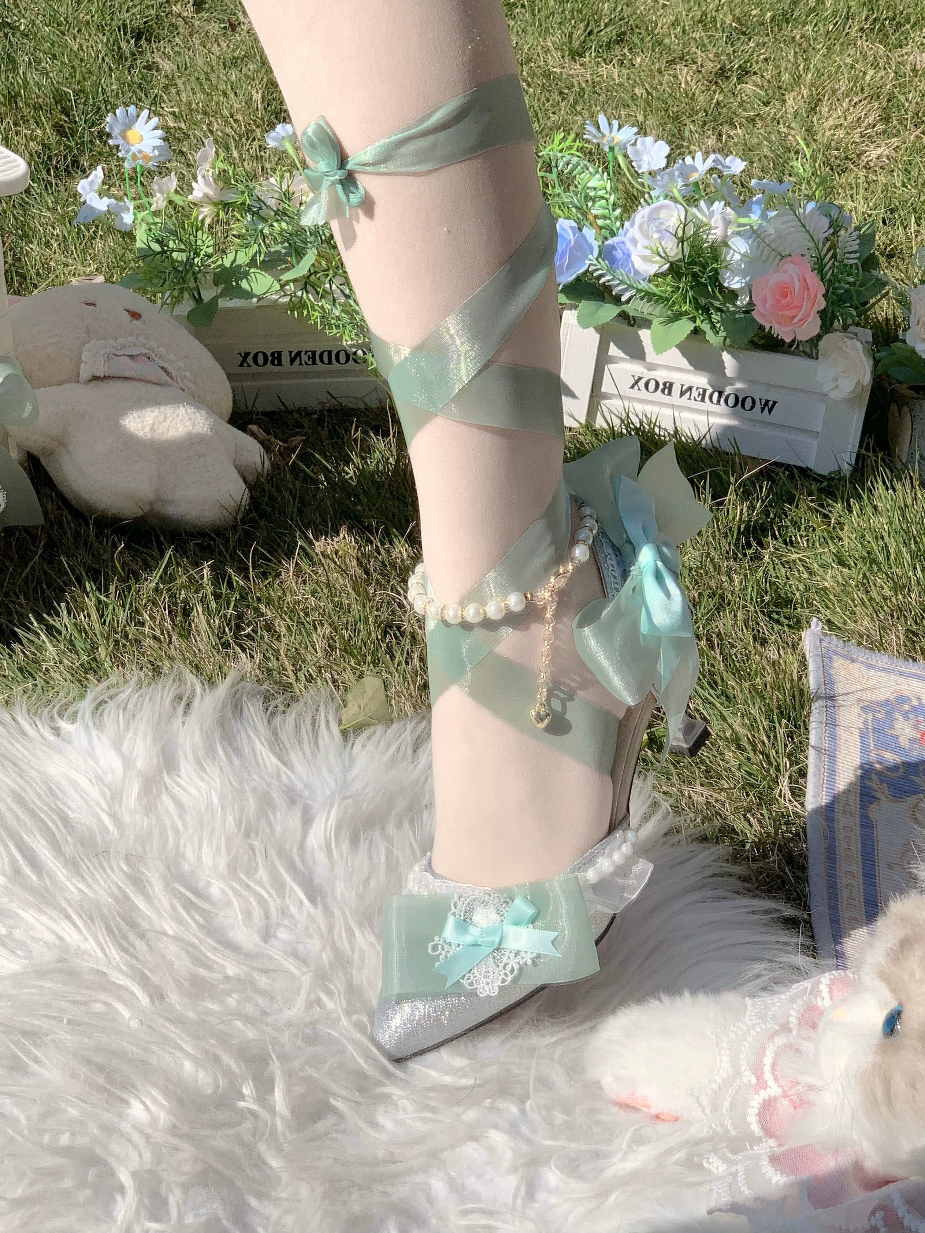 Soft Sheer Dance - Sweet Lolita Heel Shoes, Sheer Straps (35 36 37 38 39 40 41 42) 44911:827605