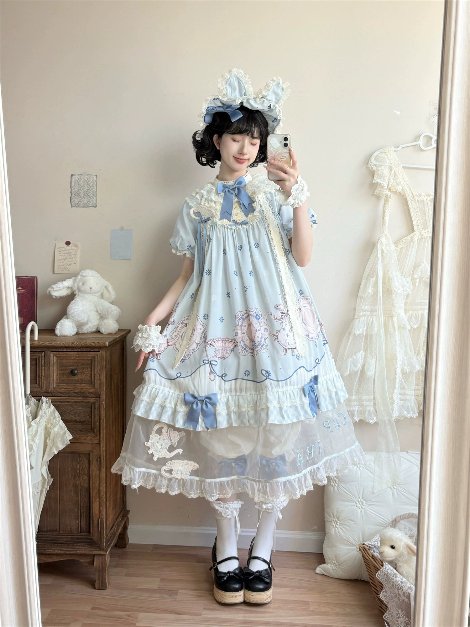 Uncle's Workshop - Veronica Spring Tea - Plate Printed Sweet Lolita Dress