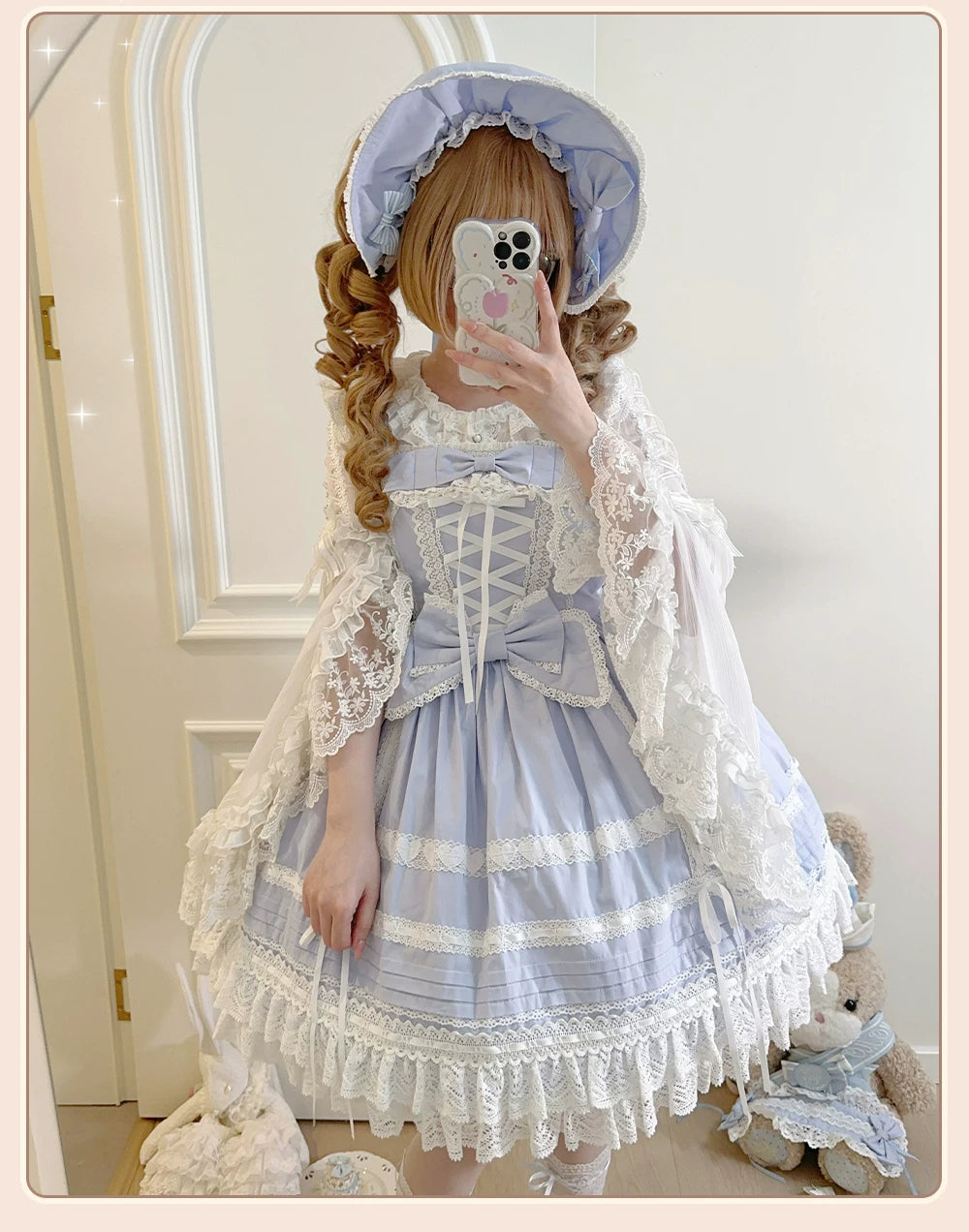 Pure Diary - Sweet Lolita Cotton JSK Dress, Tiered Back Skirt 44760:821156