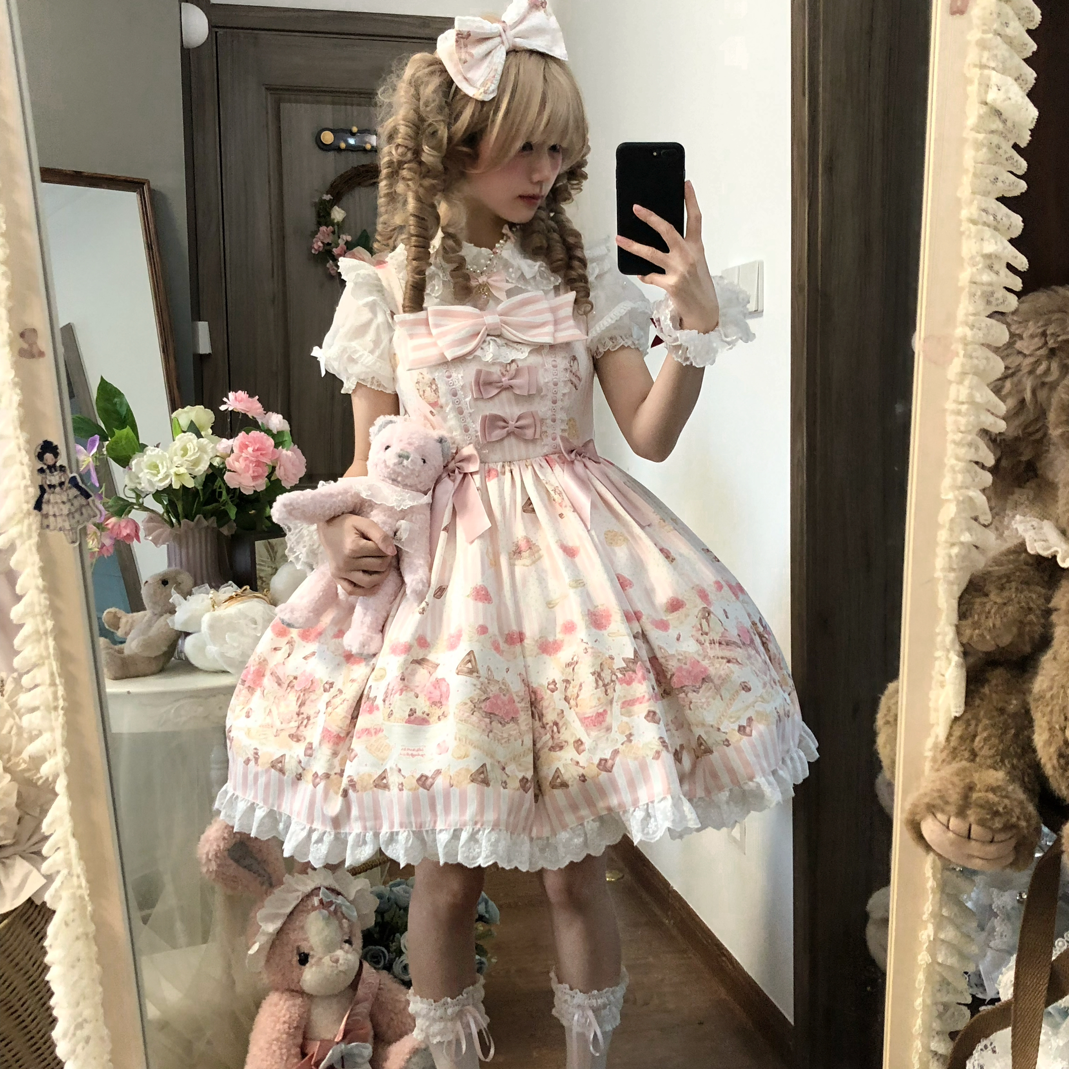 Iced Strawberry Cheese - Sweet Lolita JSK, Strawberry Dessert Print