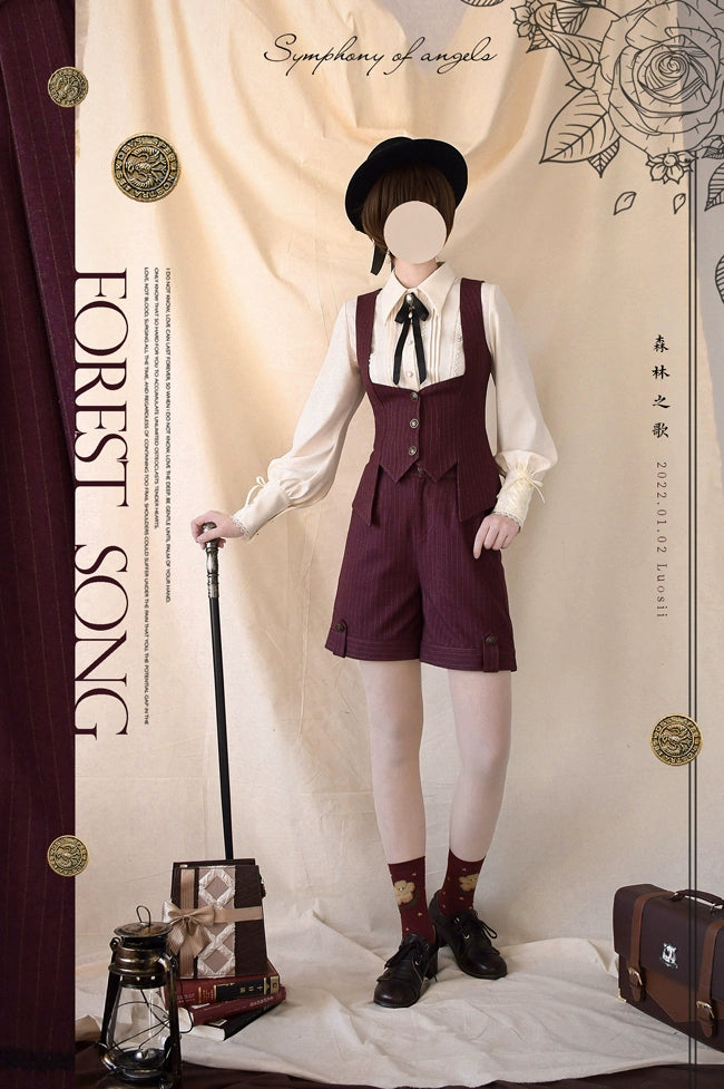 Forest Song - Griffin's Appointment - Vintage Lolita Shirt Pointed Collar