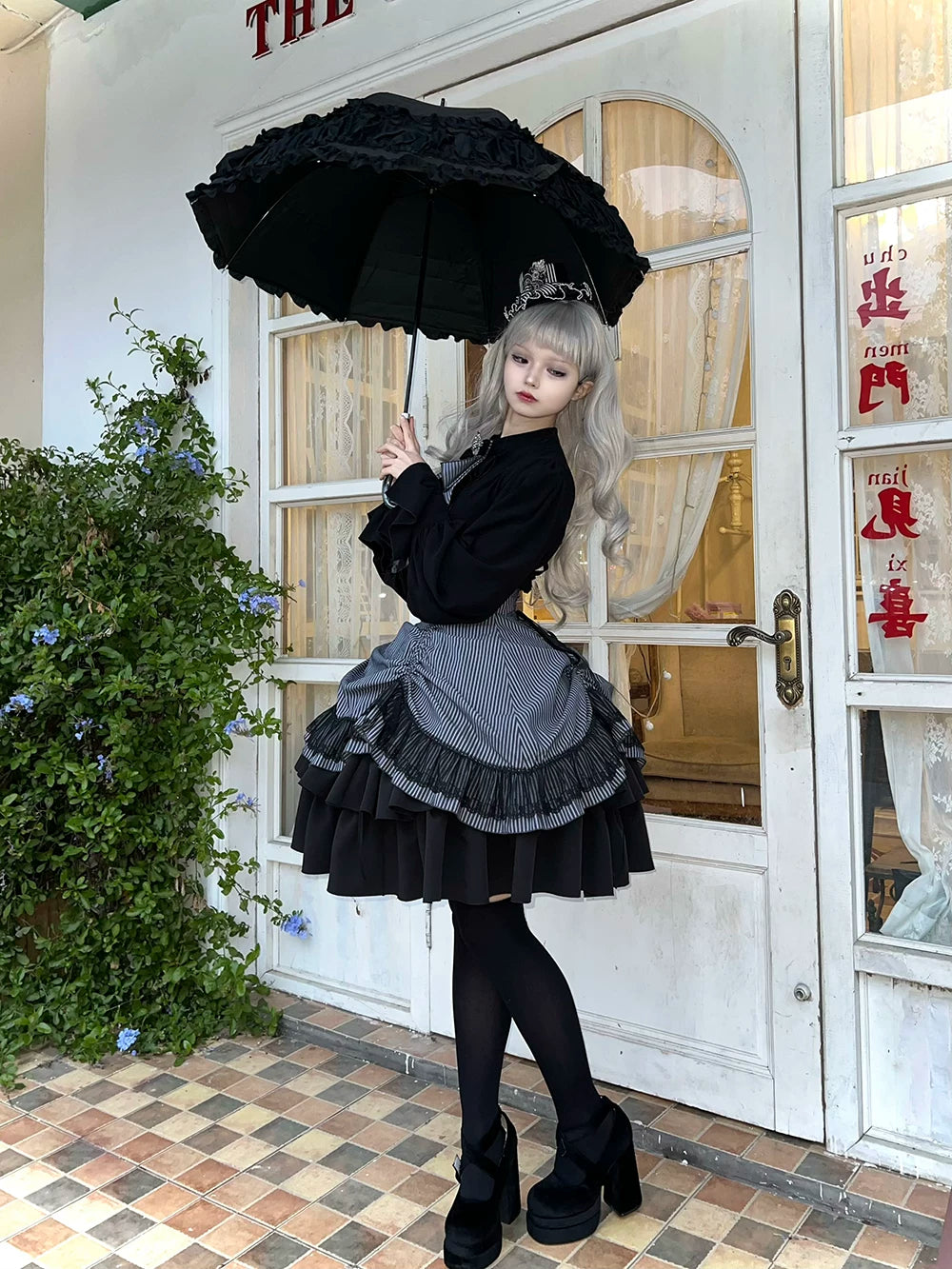 Perint Manor - Gothic Lolita Striped Dress, Tailor-made 44410:808332