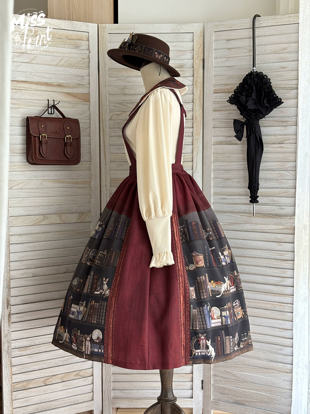 Miss Point - German Bookshelf - Classic Lolita SK, Detachable Suspenders 44026:791853