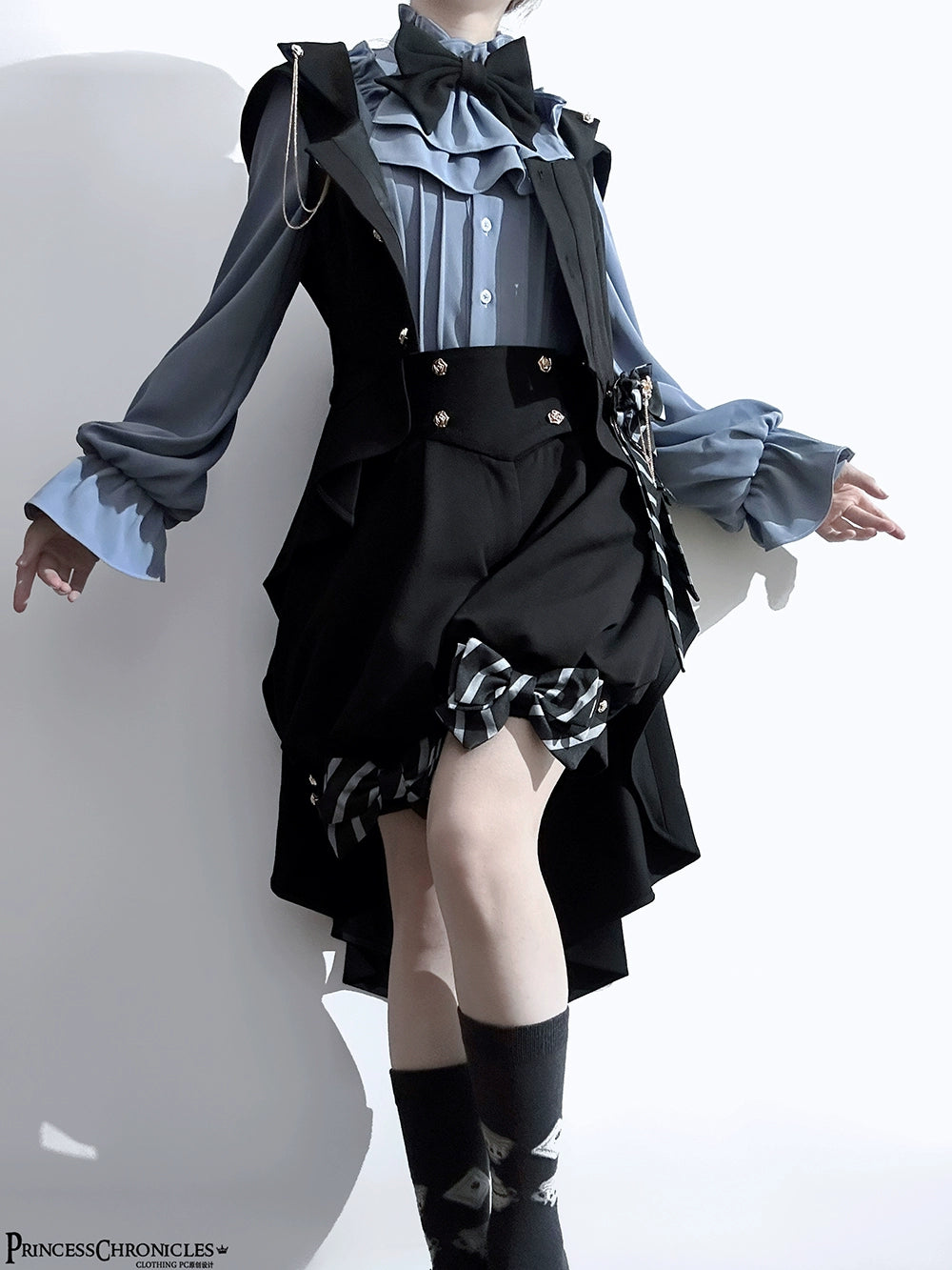 Princess Chronicles - Narrative Rule - Ouji Lolita Prince Shorts Set Long Vest