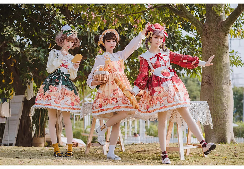 Chemical Romance~Freshly Baked Bread~Sweet Lolita OP Dress Long Sleeve Dress 37032:544276