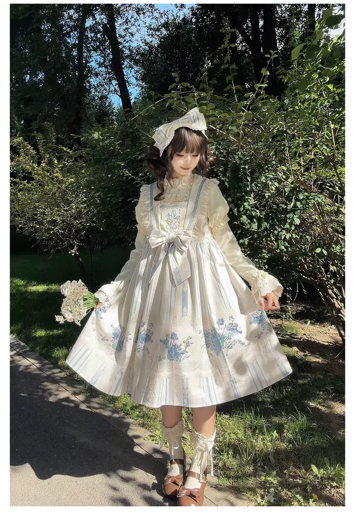 Iris - Classic Lolita JSK Dress Set, Iris Print and Embroidery 45997:871537