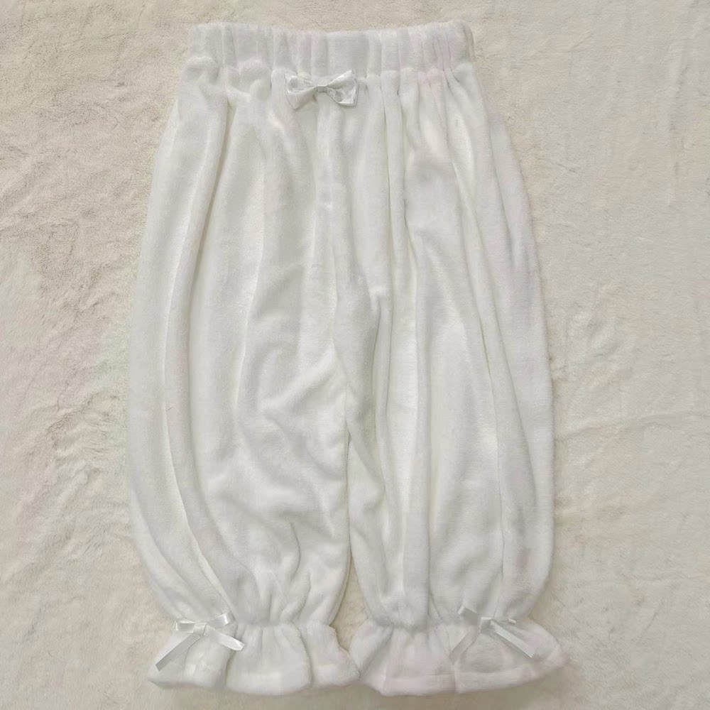 Winter Kawaii Lolita Plush Bloomers, Fleece-lined 46083:874248