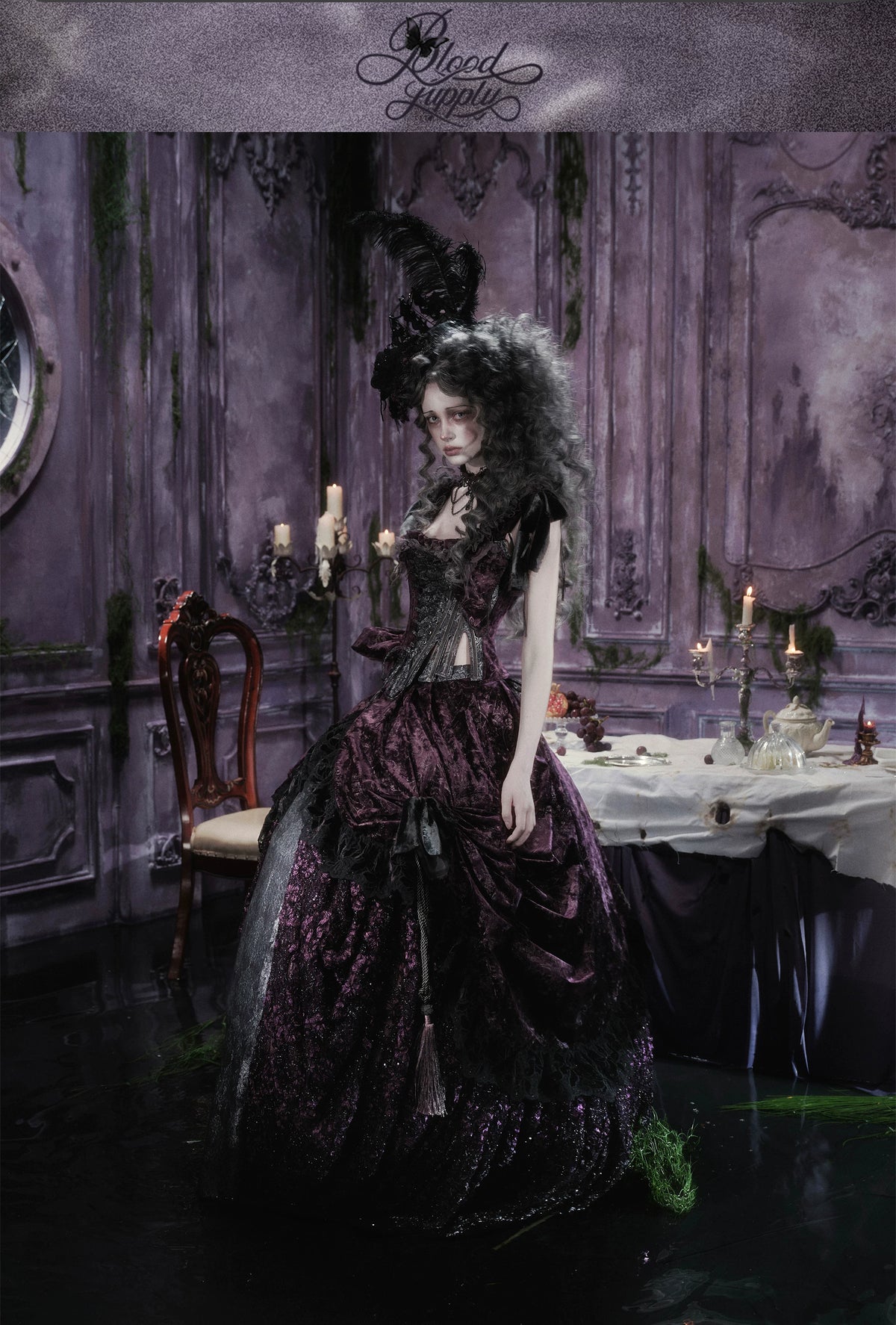 Undead's Gift - Halloween Gothic Corset, Detachable Sleeves 46023:872758